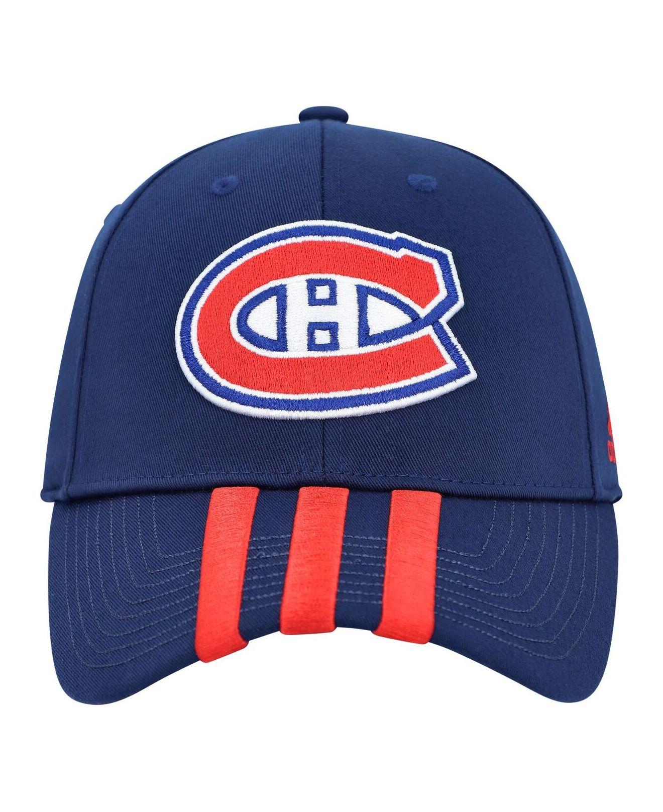 adidas Navy Montreal Canadiens Locker Room Three Stripe Adjustable Hat in  Blue for Men | Lyst