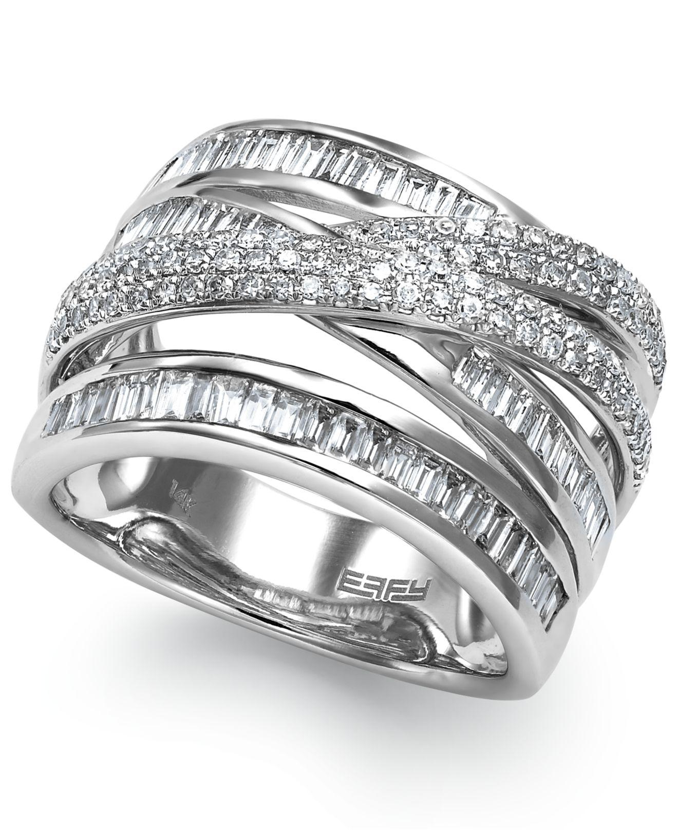 Brown Diamond Crossover Woven Band 1//5ct 10k White Gold