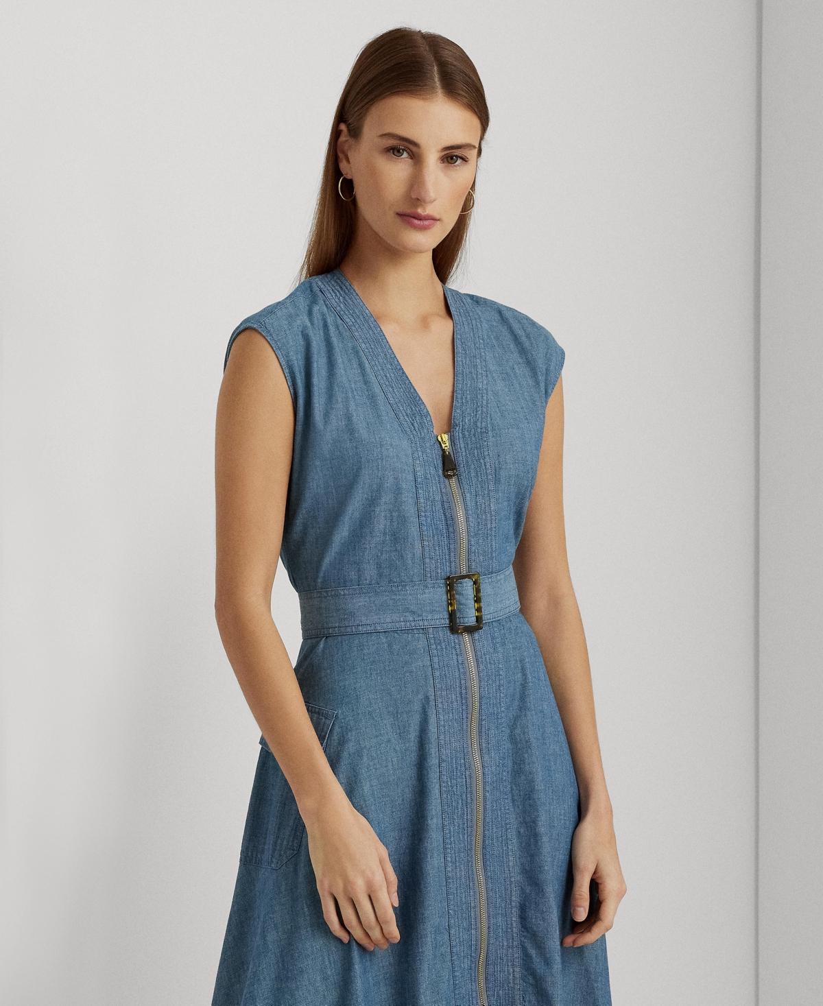 Cap sleeve on sale denim dress