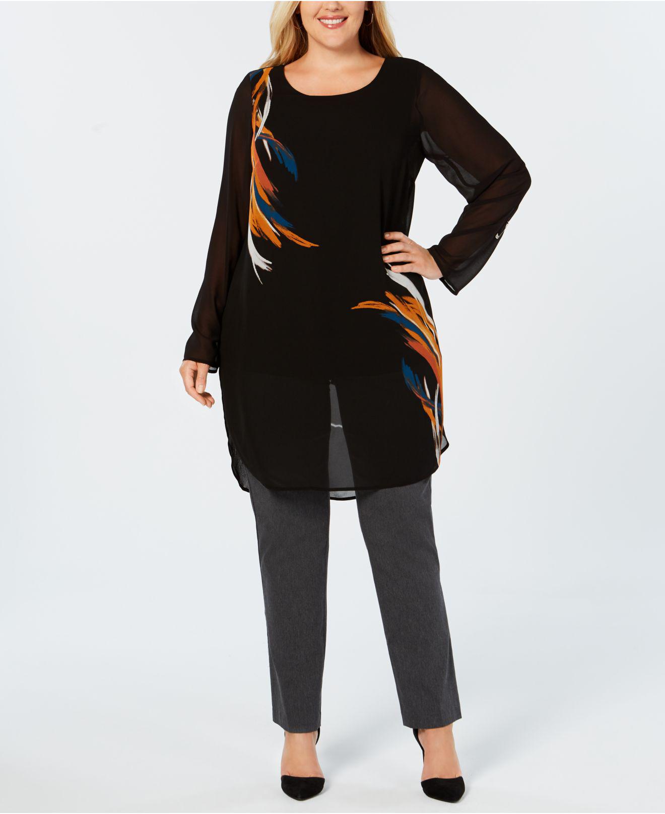 macys plus size tunic tops