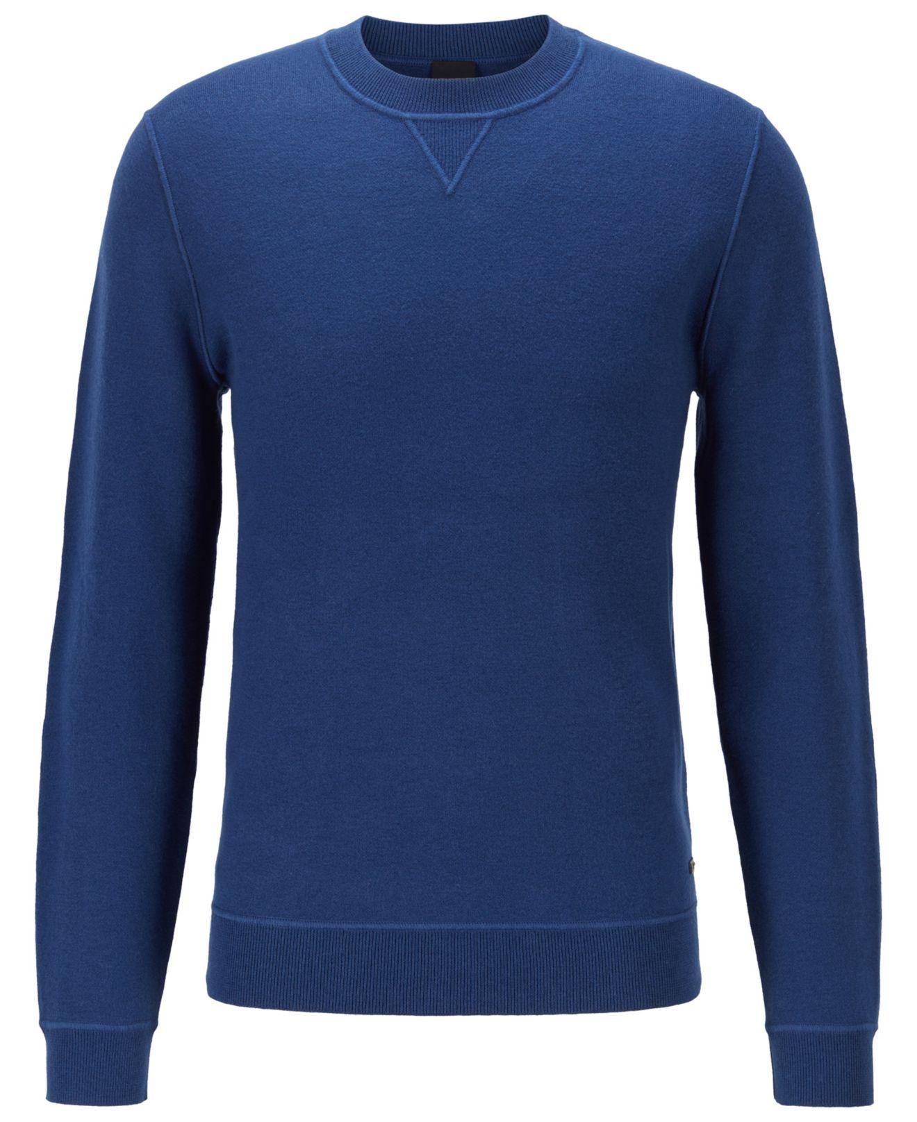BOSS by Hugo Boss Cotton Mateo Regular-fit Sweater in Navy (Blue) for ...