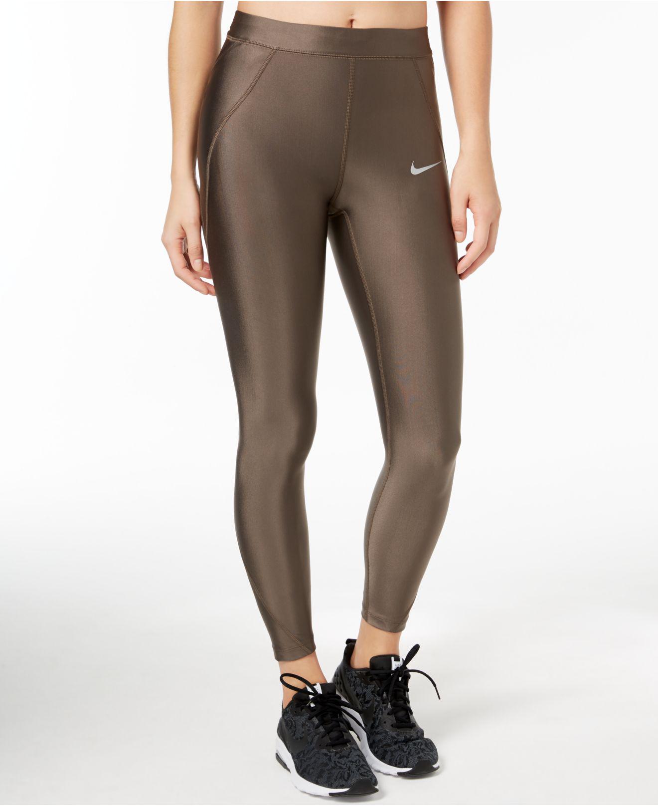 brown running tights
