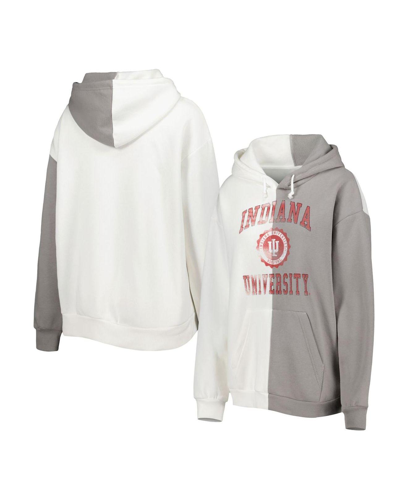 Gameday Couture Gray, White Indiana Hoosiers Split Pullover Hoodie | Lyst