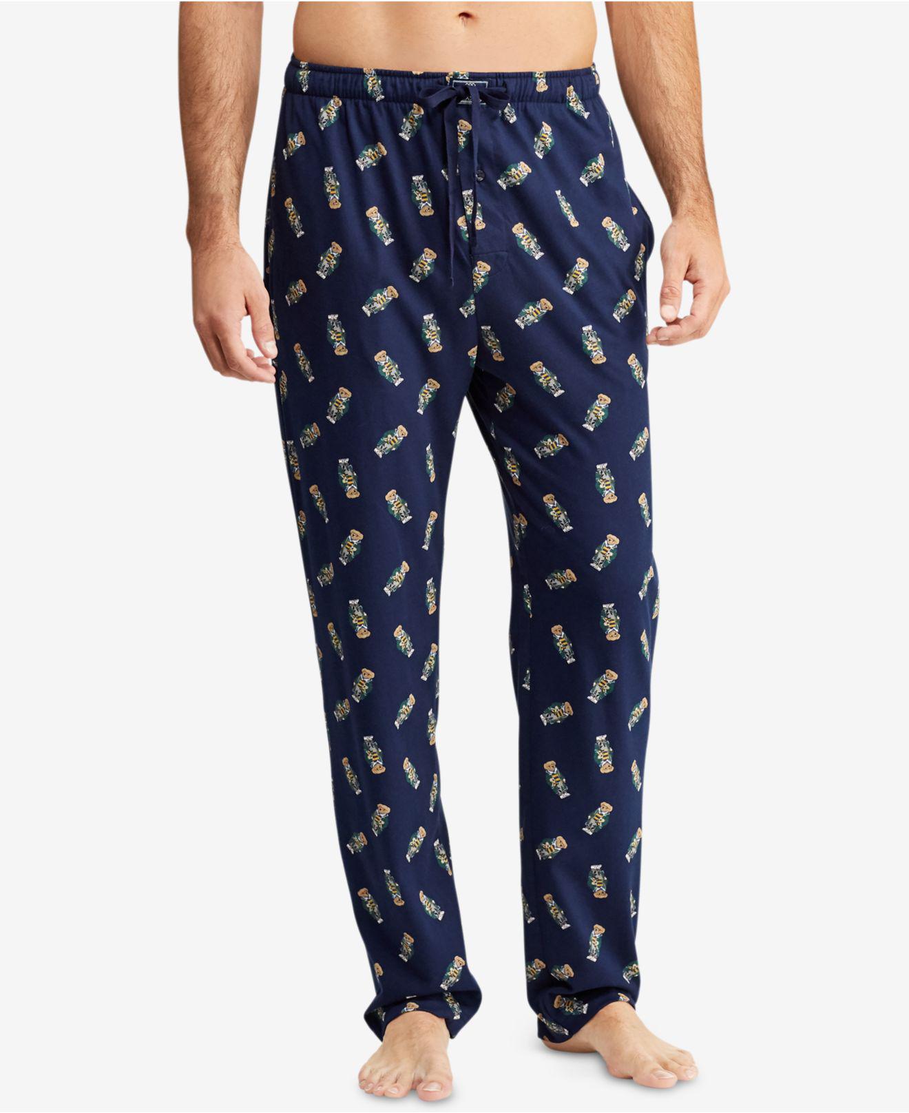 Polo Ralph Lauren Polo Bear Cotton Pajama Pant in Blue for Men | Lyst