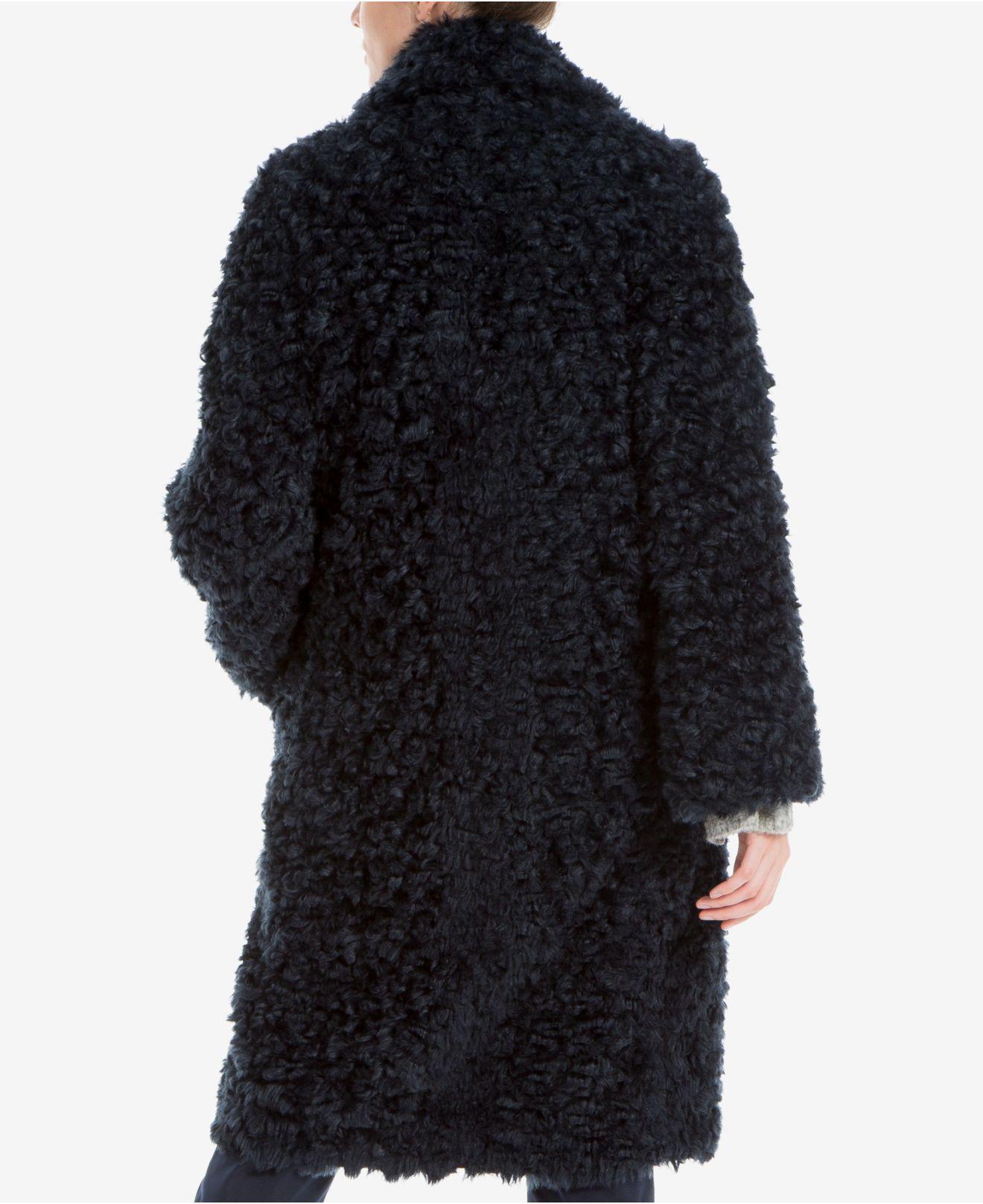 max studio faux fur coat