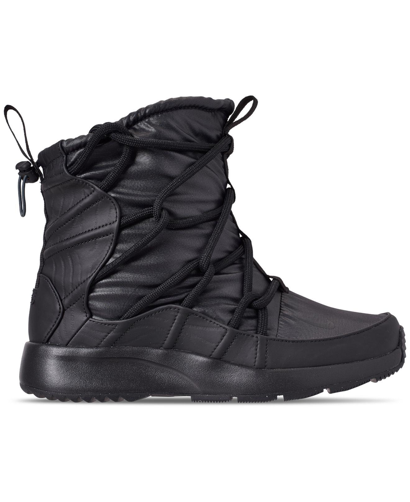 Nike Synthetic Tanjun High Rise Sneaker Boots in Black/Black-Anthracite (Black) - Lyst