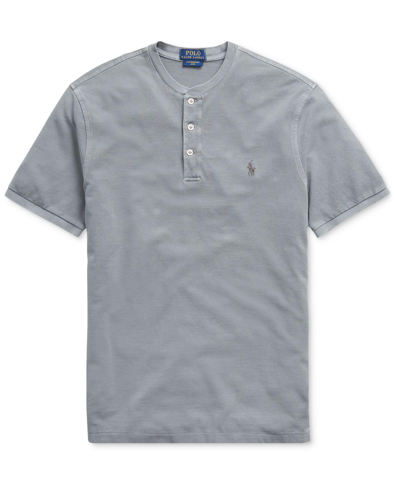 Polo Ralph Lauren Featherweight Mesh Henley T-shirt in Gray for Men | Lyst