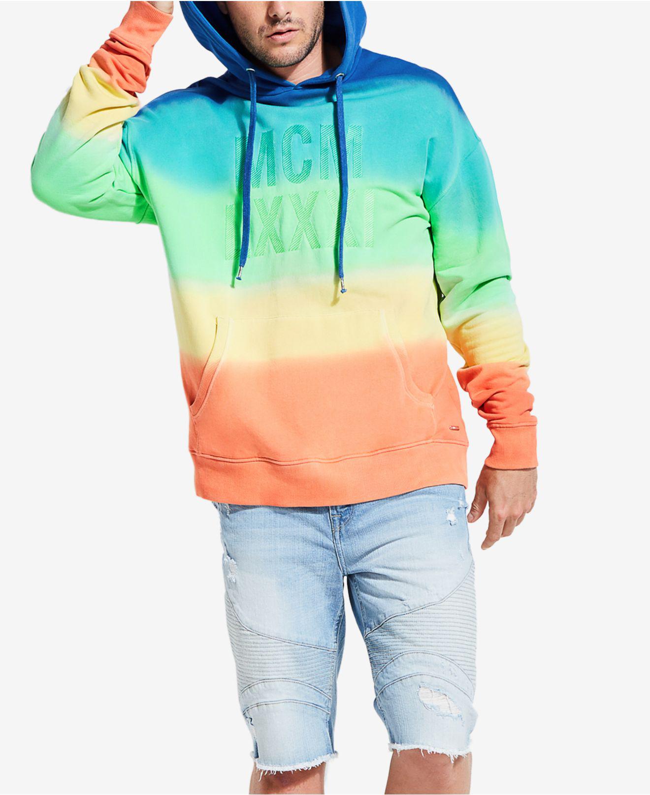 guess rainbow hoodie