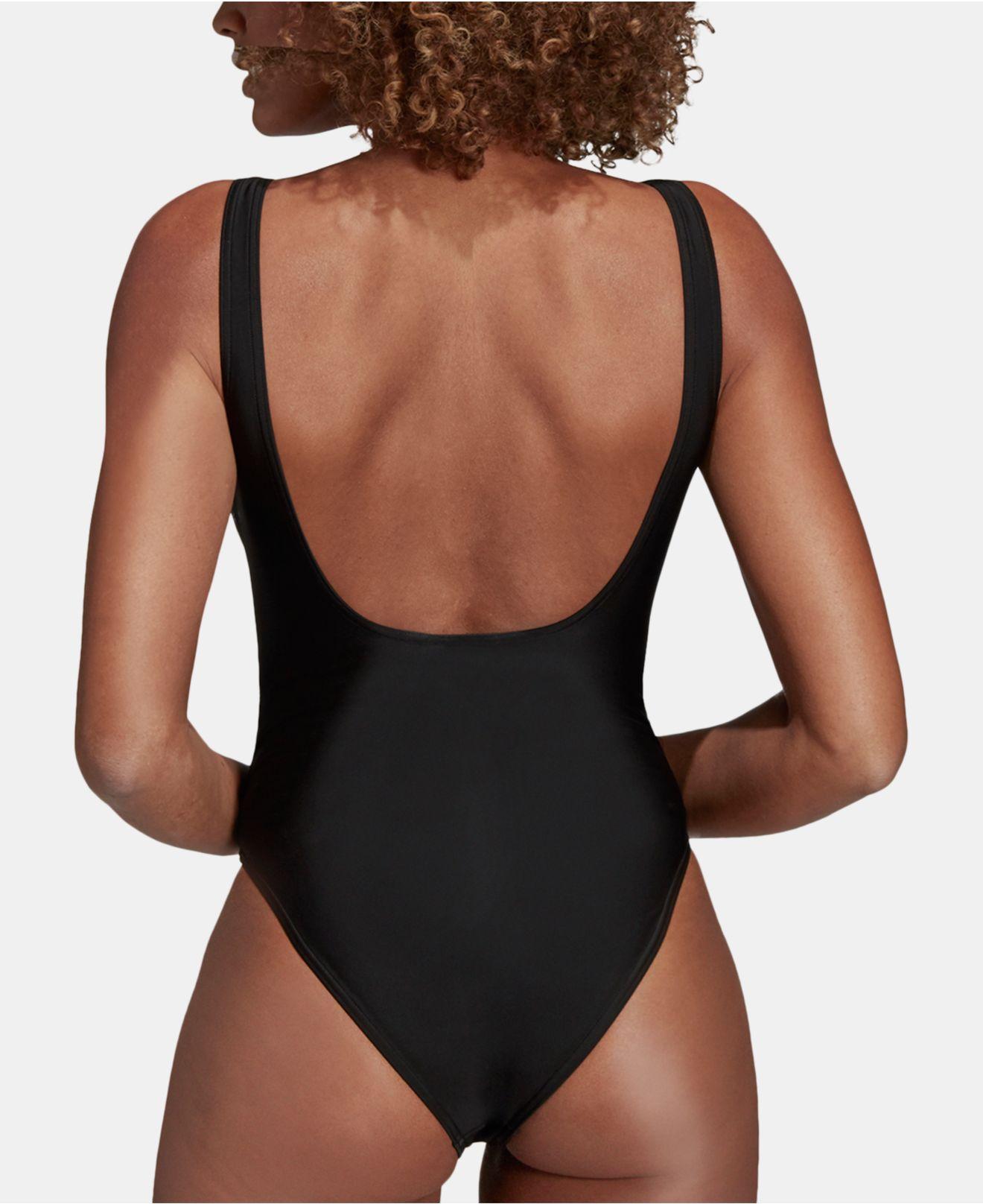 adidas Originals Trefoil One Piece Swimsuit in Black | Lyst
