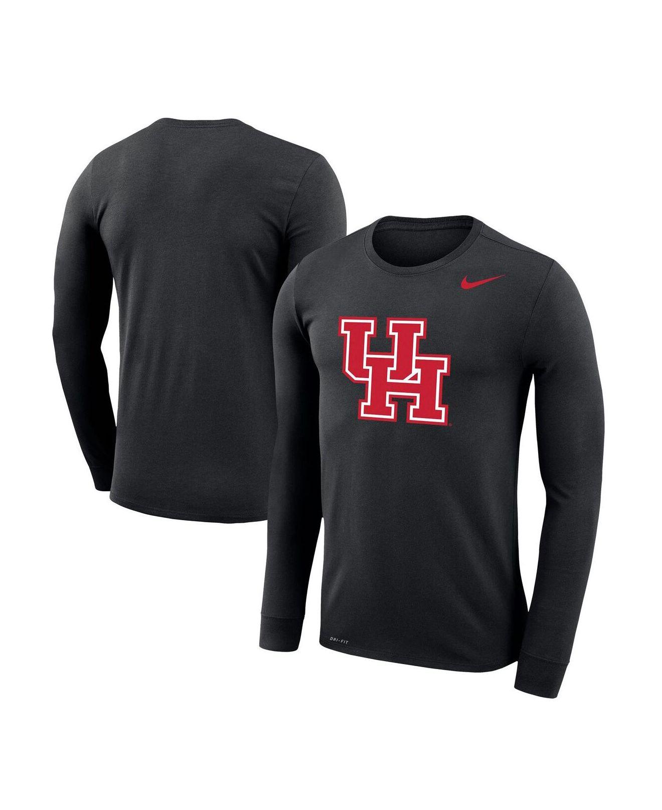 Nike Black Houston Cougars School Logo Legend Performance Long Sleeve T