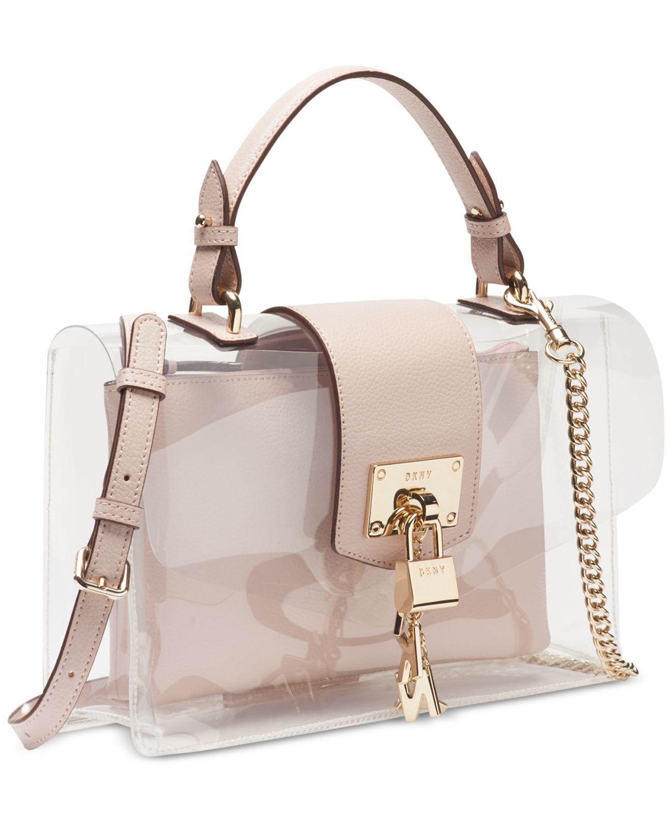 dkny elissa flap clear shoulder bag