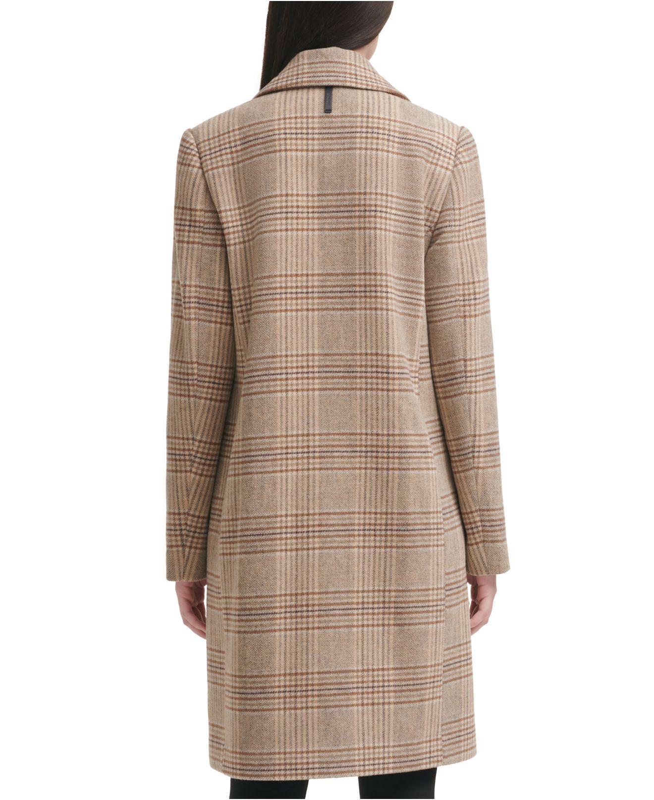 dkny single breasted walker coat