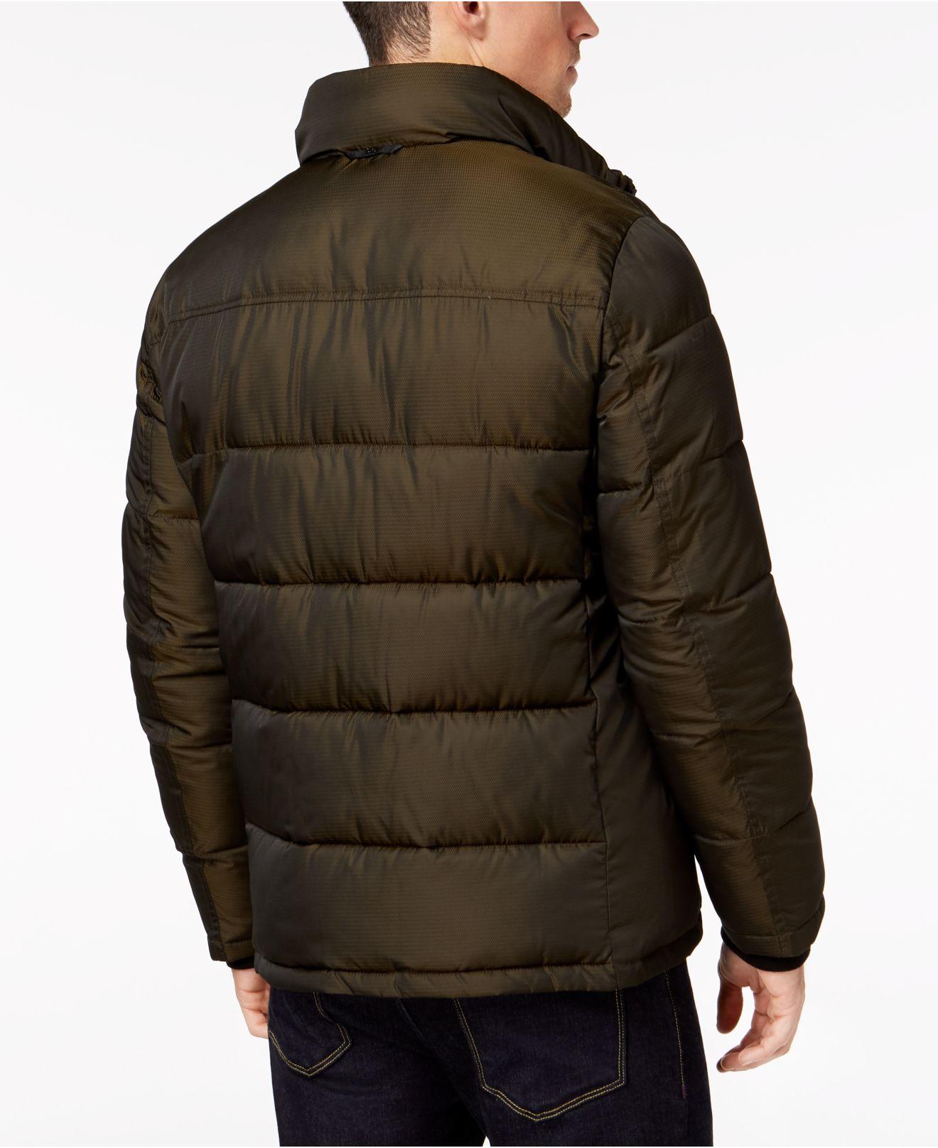 calvin klein full zip puffer coat
