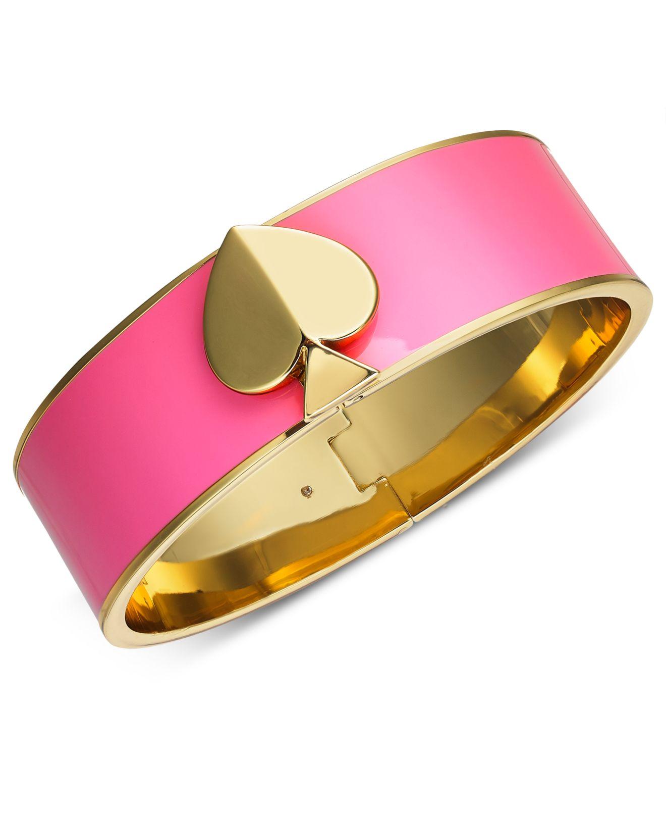Lyst Kate Spade Enamel Spade Bangle Bracelet in Pink