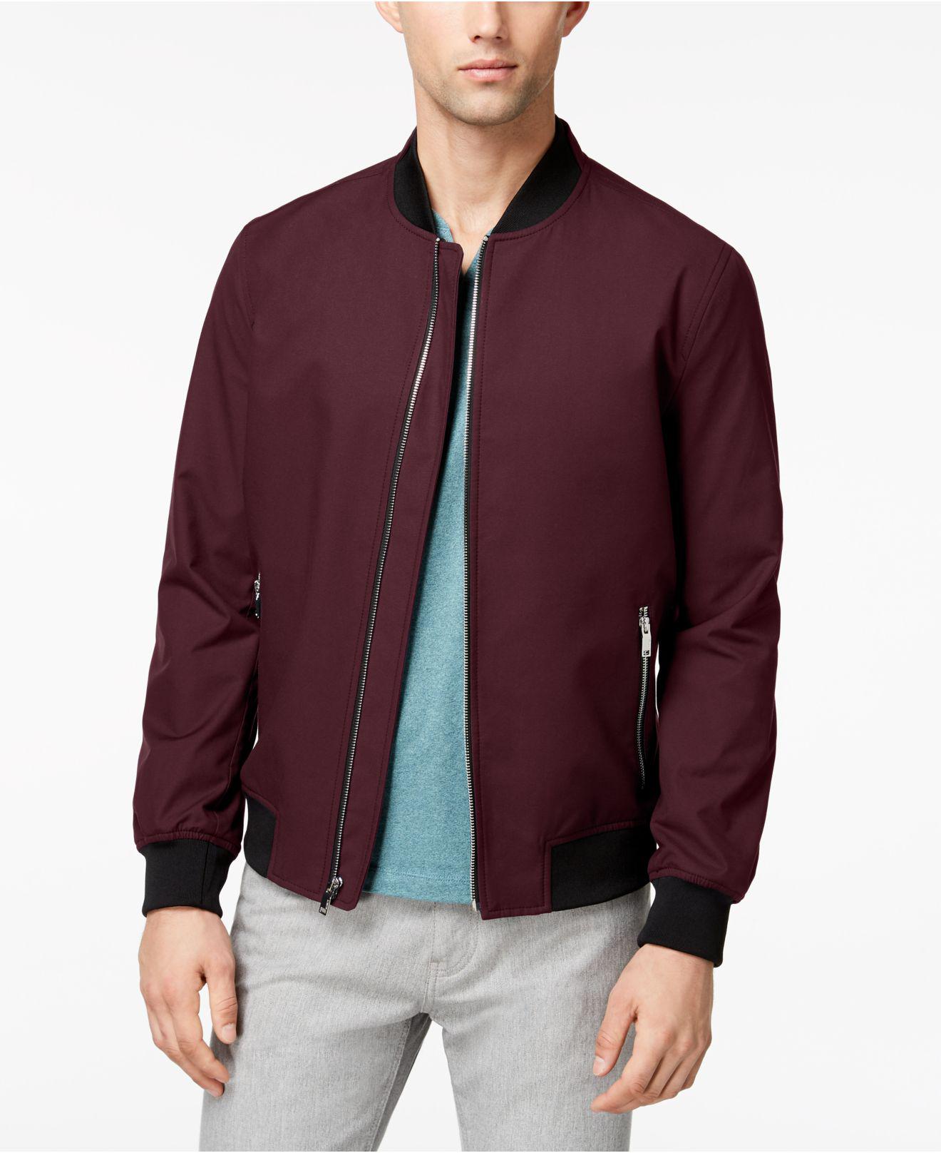 Download Alfani Synthetic Men's Ribbed Front-zip Bomber Jacket for ...