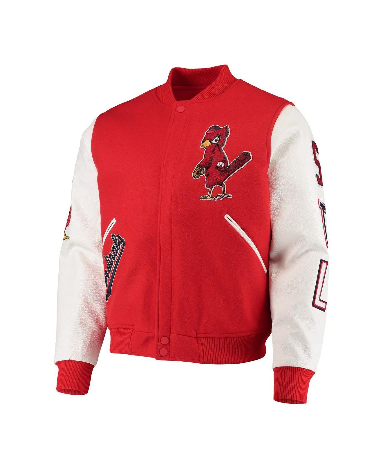 Pro Standard Red, White St. Louis Cardinals Varsity Logo Full-zip Jacket  for Men