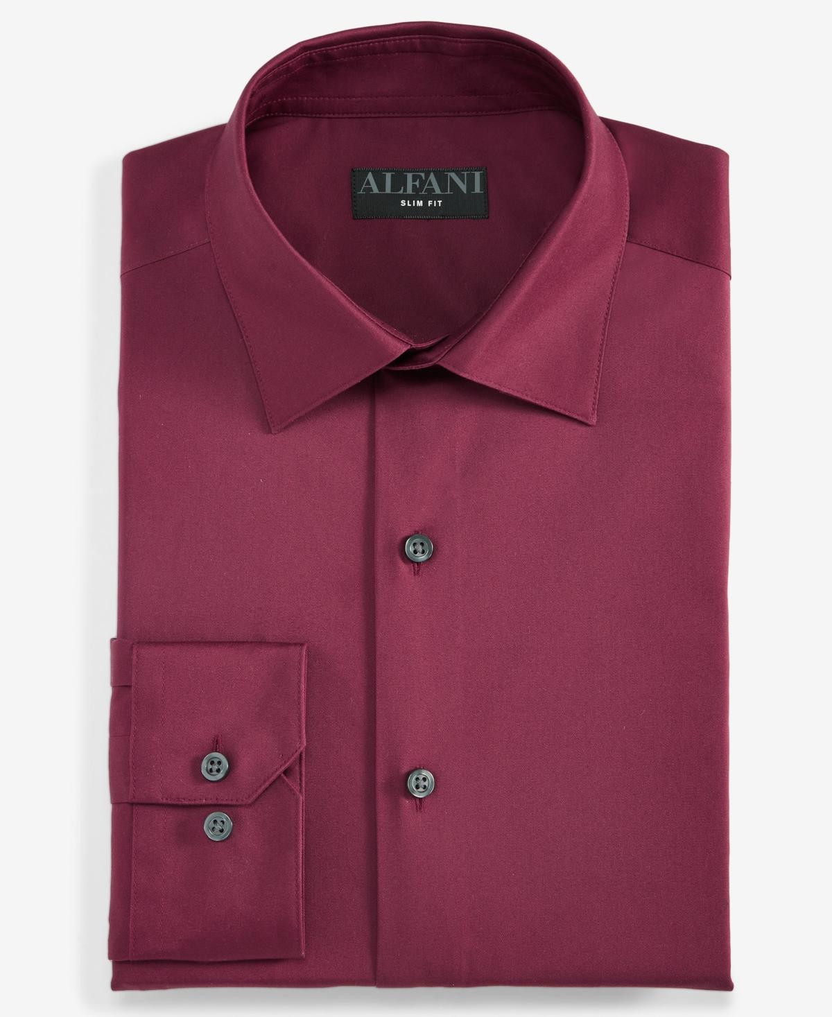 Alfani Slim-fit Temperature Regulating Dress Shirt in Red for Men | Lyst