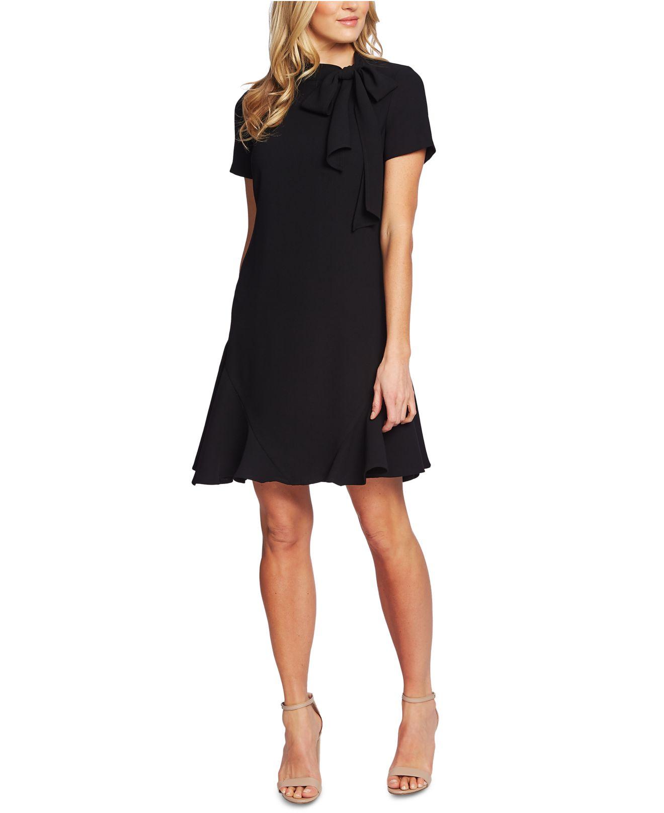 Cece Synthetic Aline Bow Dress in Black Lyst