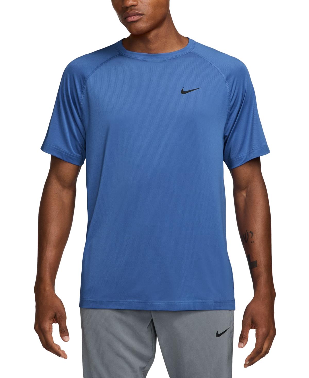 Fit Shirt Macys Dri Fit Nike Relaxed-fit Dri-fit Short-sleeve Fitness  T-shirt In Blue For