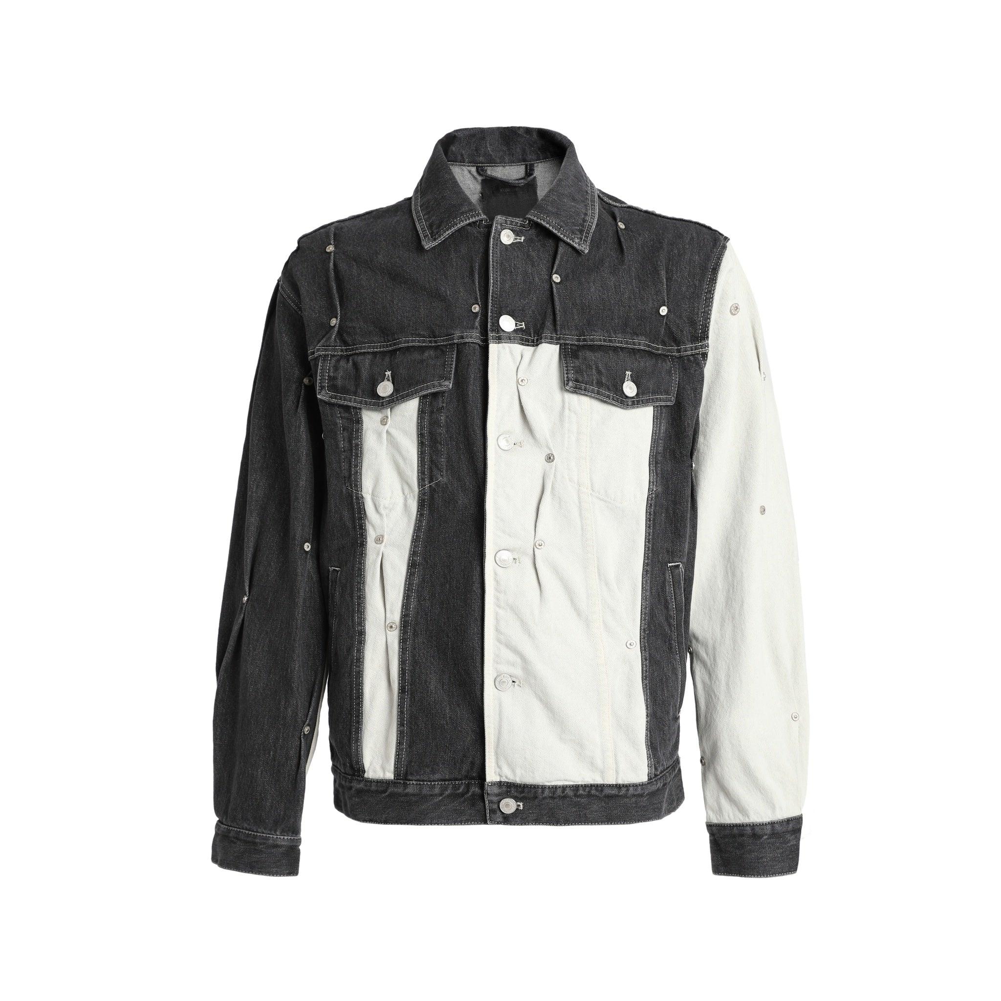 Kusikohc Multi Rivet Denim Jacket Bicolor in Black for Men Lyst