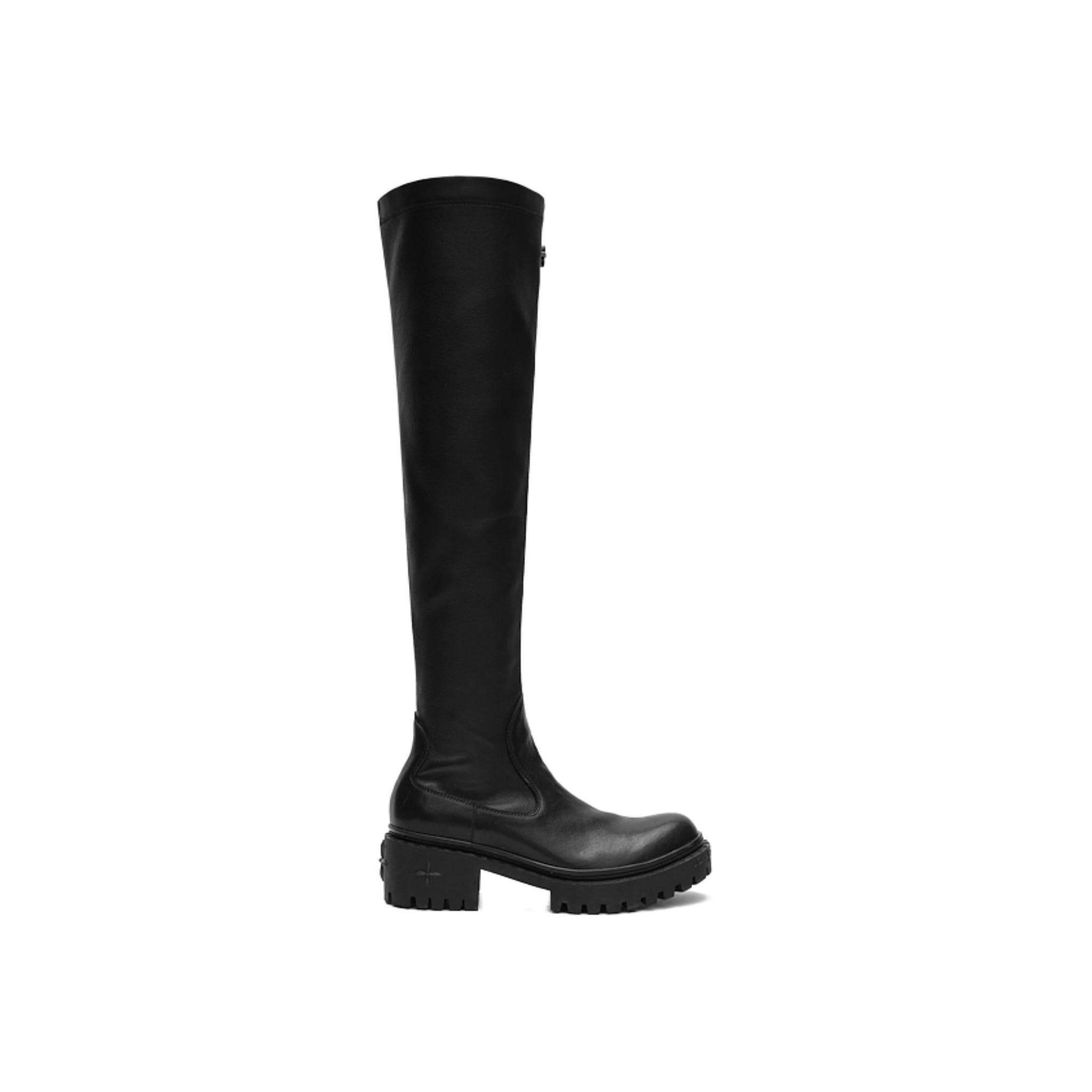 SMFK Black Compass Tall Military Boots Lyst