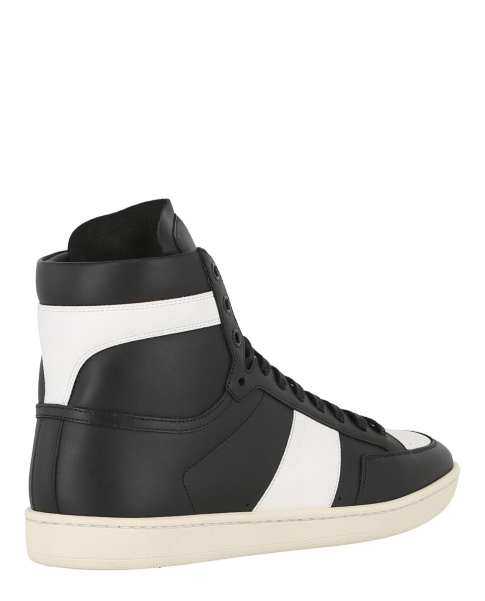 Saint Laurent Sl/10h Leather Sneakers in Black White (Black) for 