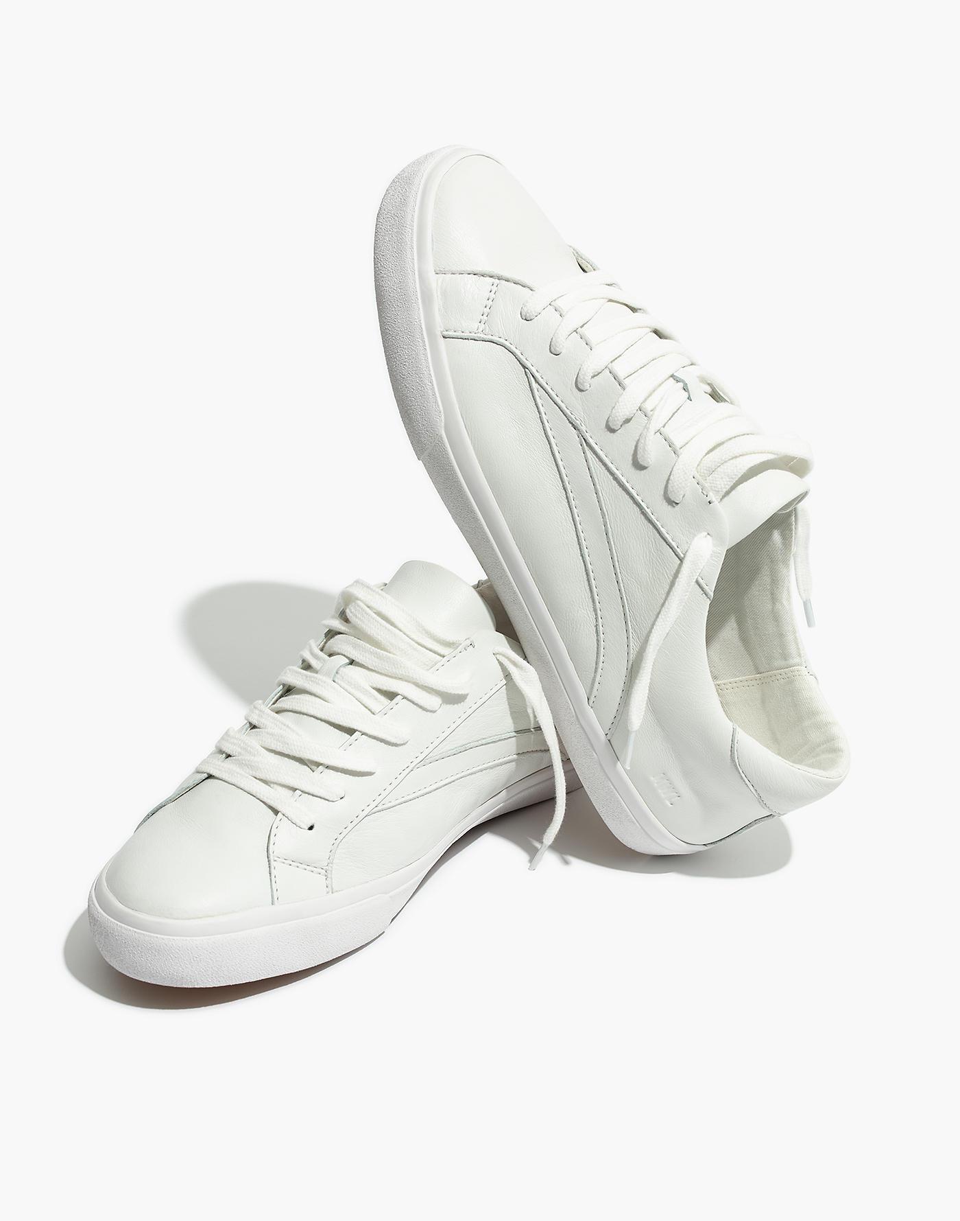 Madewell Men's Sidewalk Lowtop Sneakers In Leather in Pale Parchment