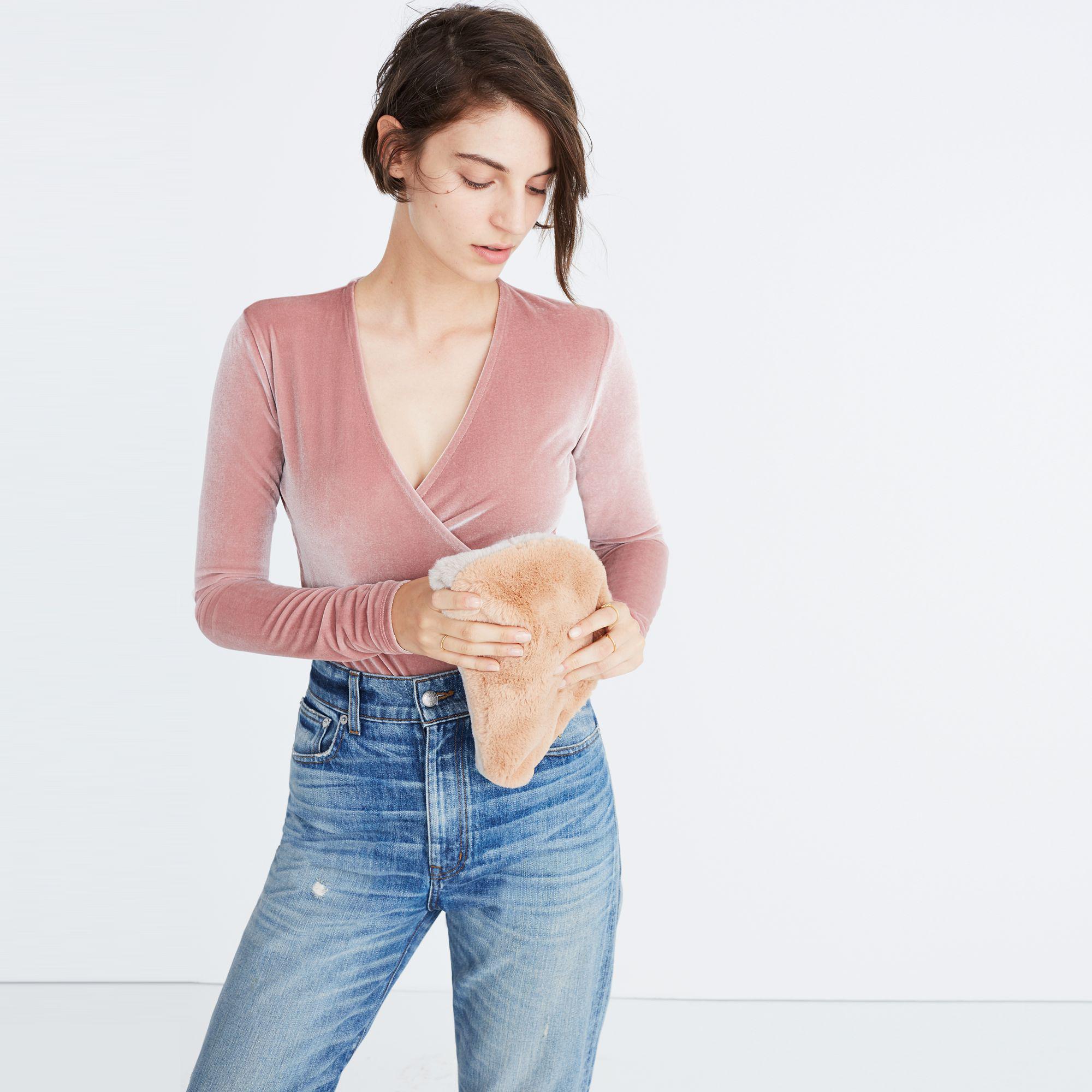 Madewell velvet bodysuit Clearance