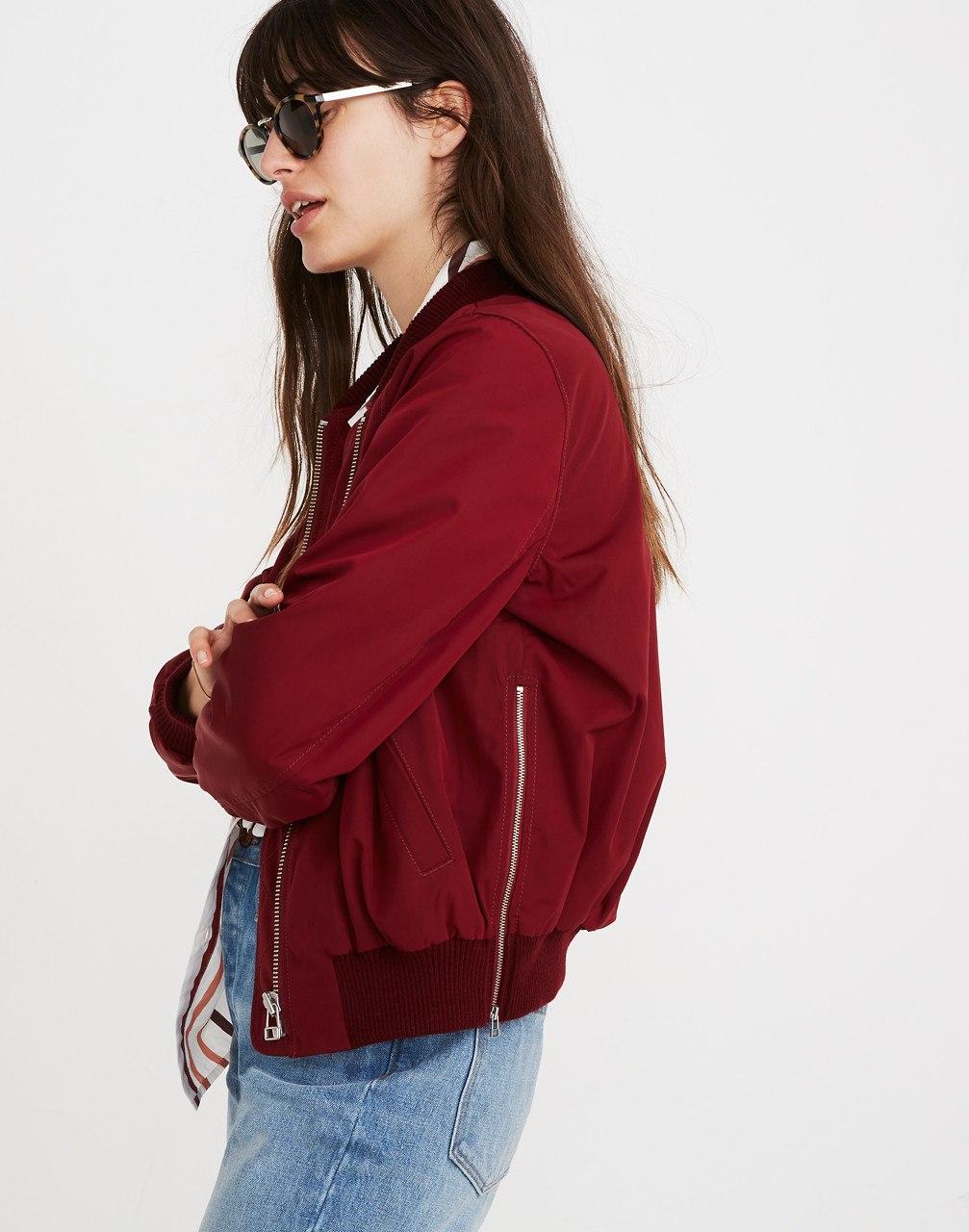 madewell side zip bomber jacket