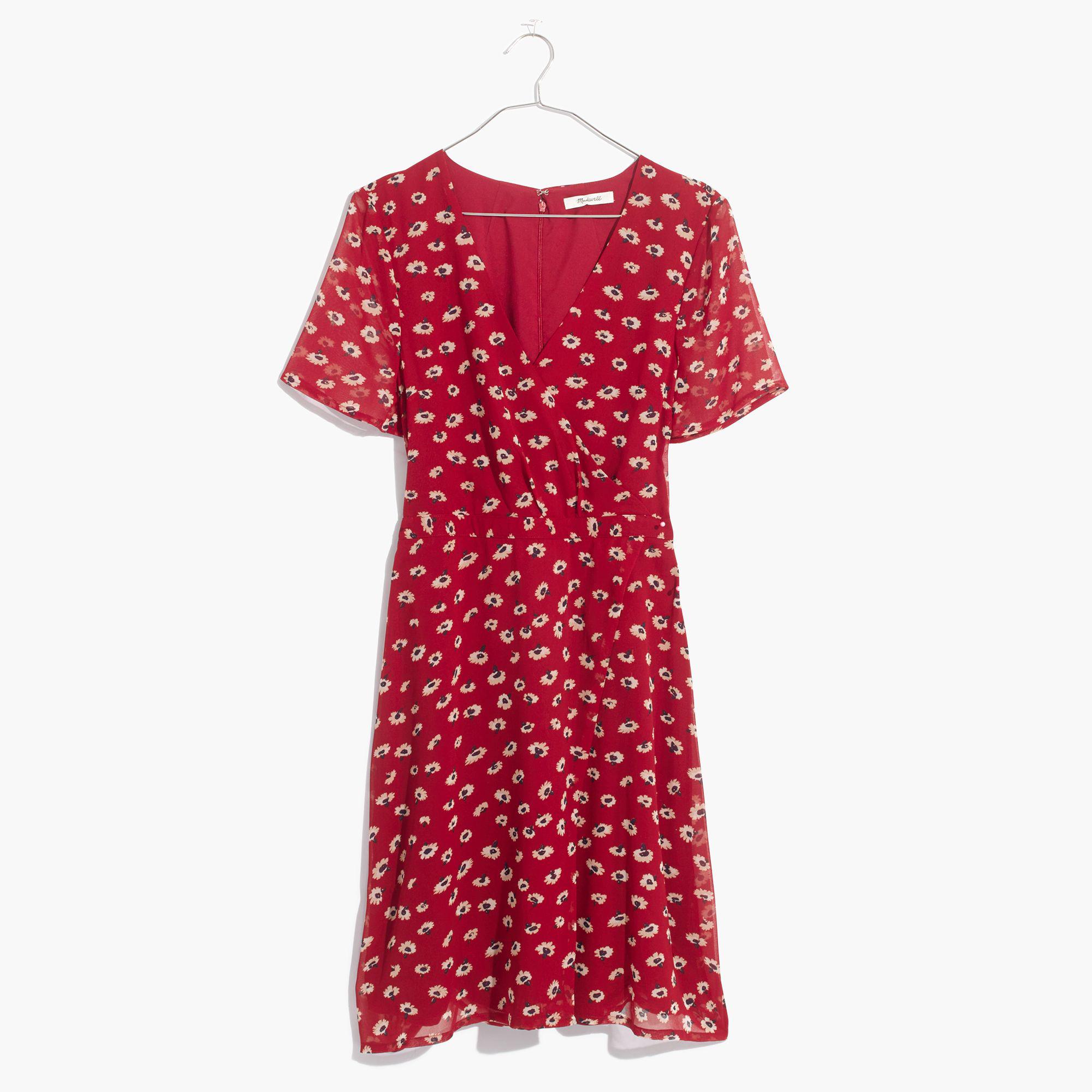 Madewell Wrap-front Mini Dress In Seattle Floral in Red | Lyst