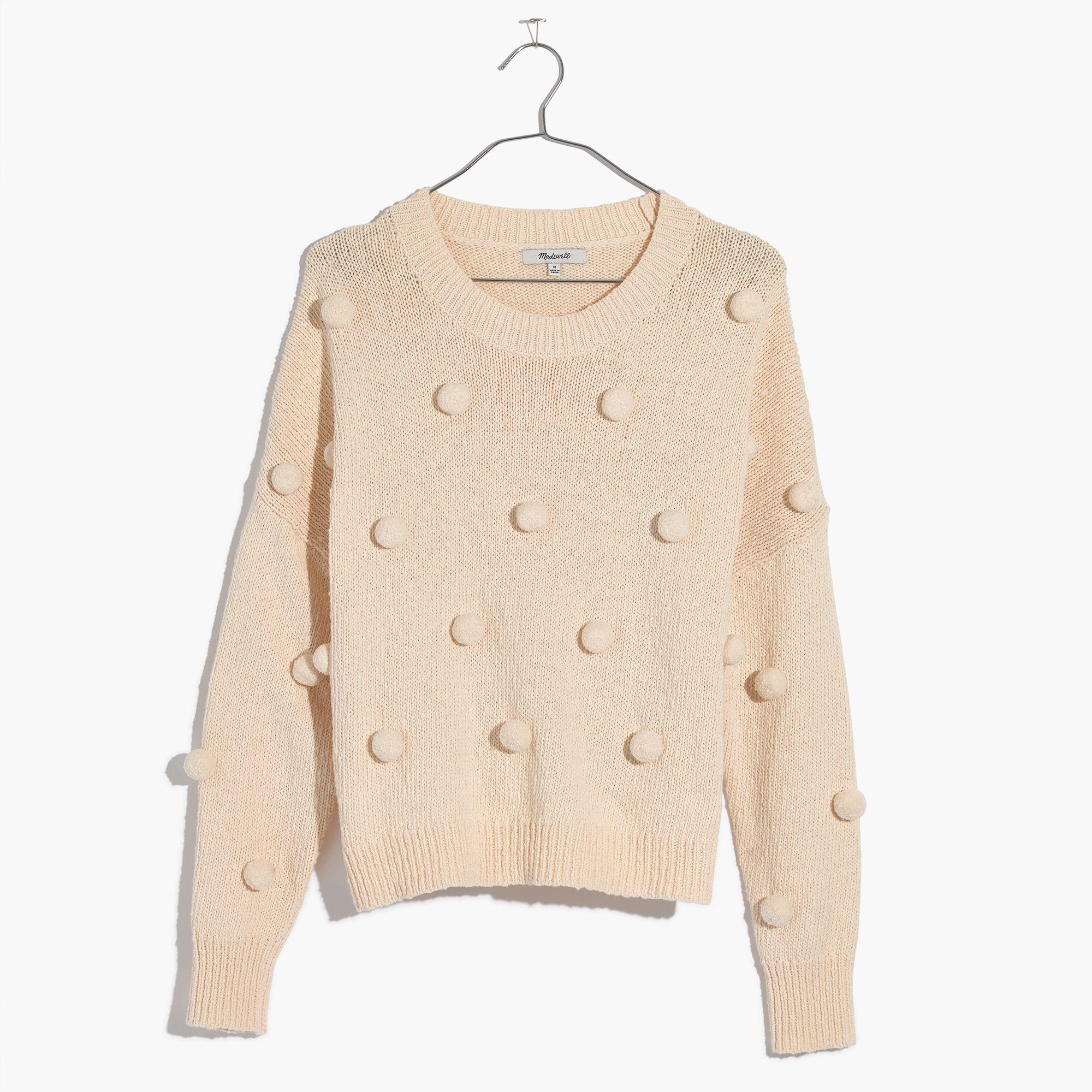 Madewell Cotton Pompom Pullover Sweater Lyst