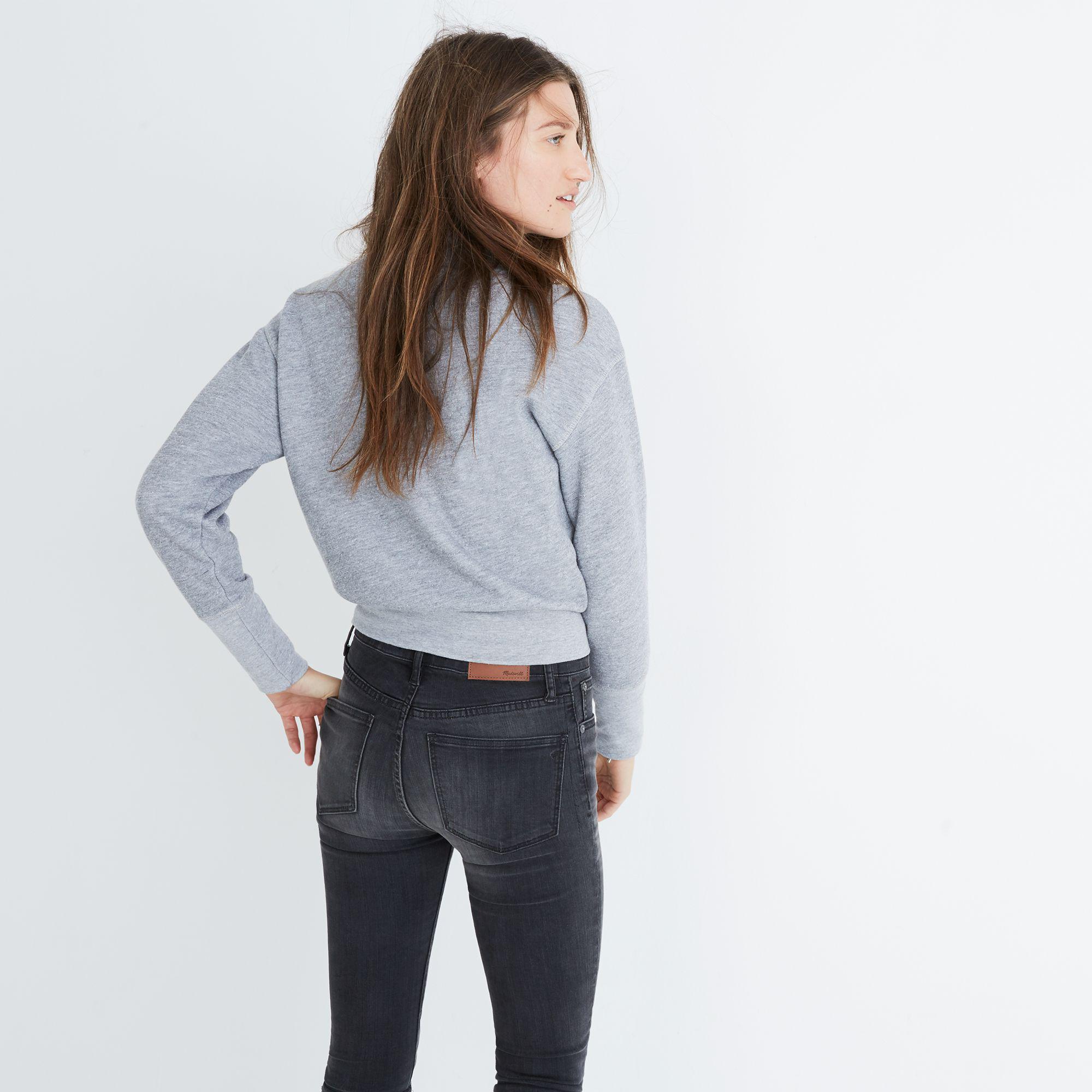 rivet and thread crop sweatshirt