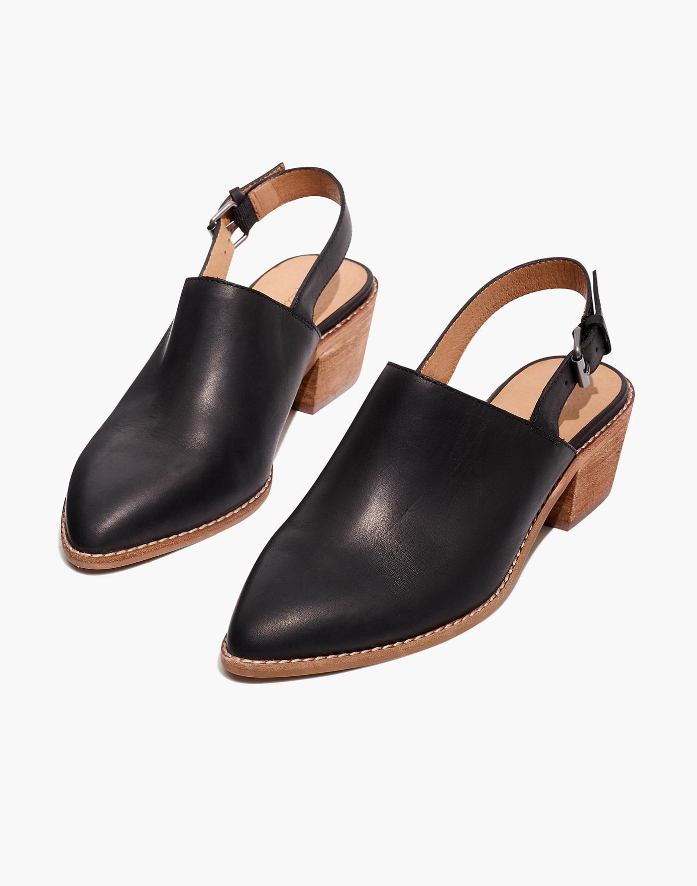 Madewell Leather The Jess Slingback Mule in Black - Lyst