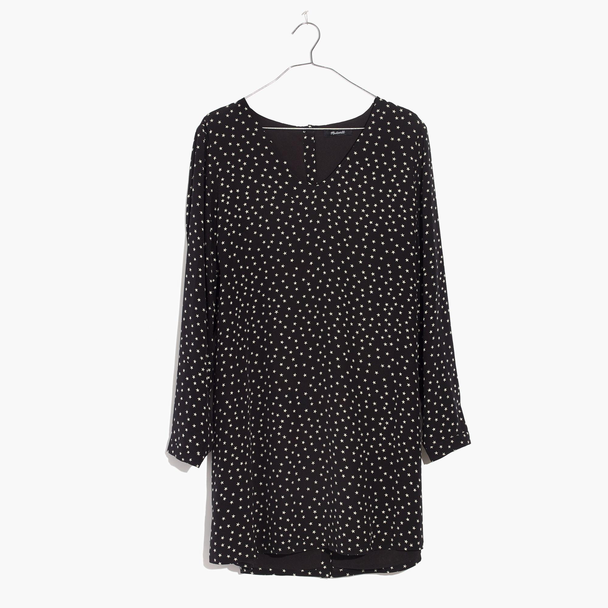 Madewell Silk Button-back Dress In Star 