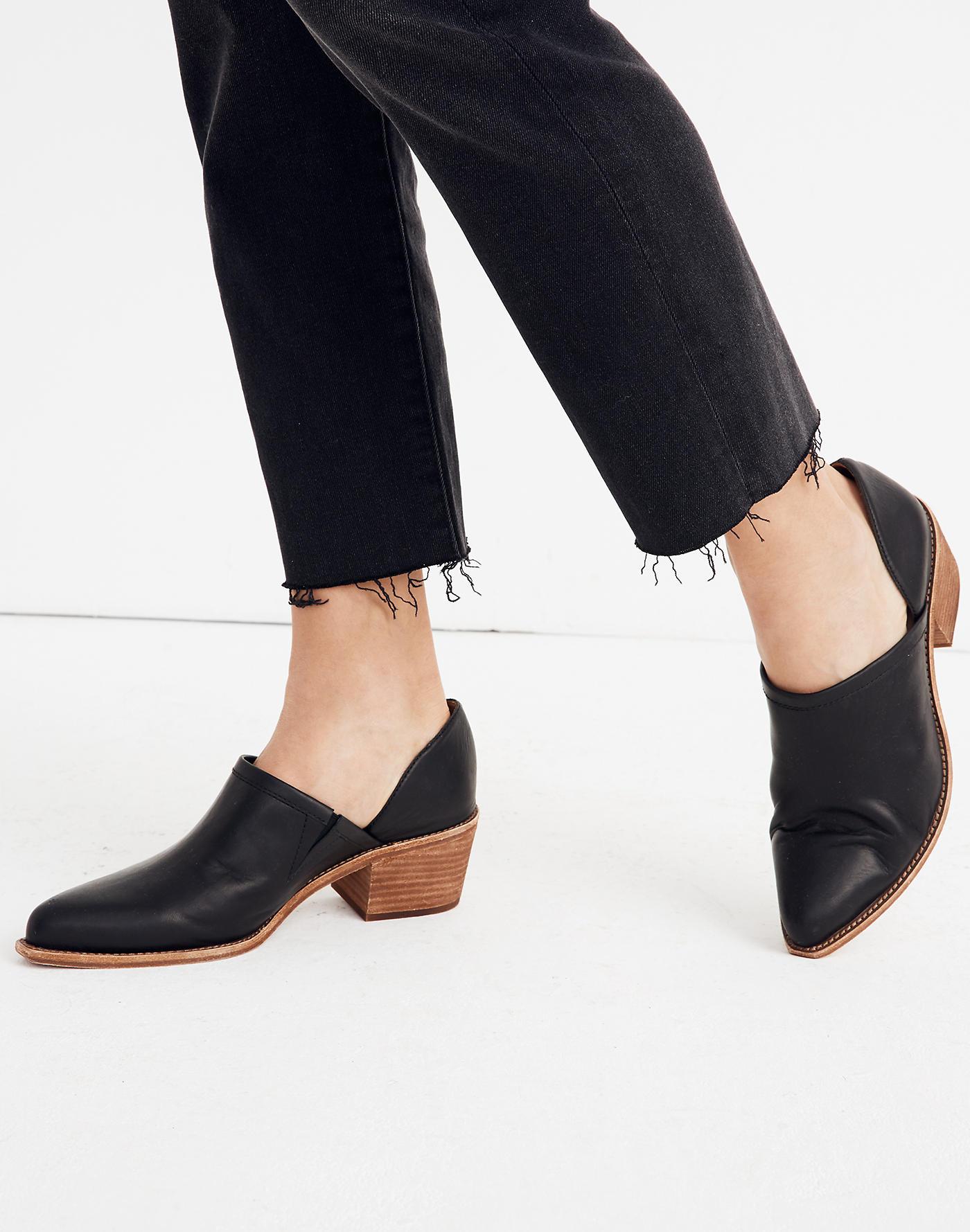 Madewell Leather The Brady Lowcut Bootie in Black - Lyst