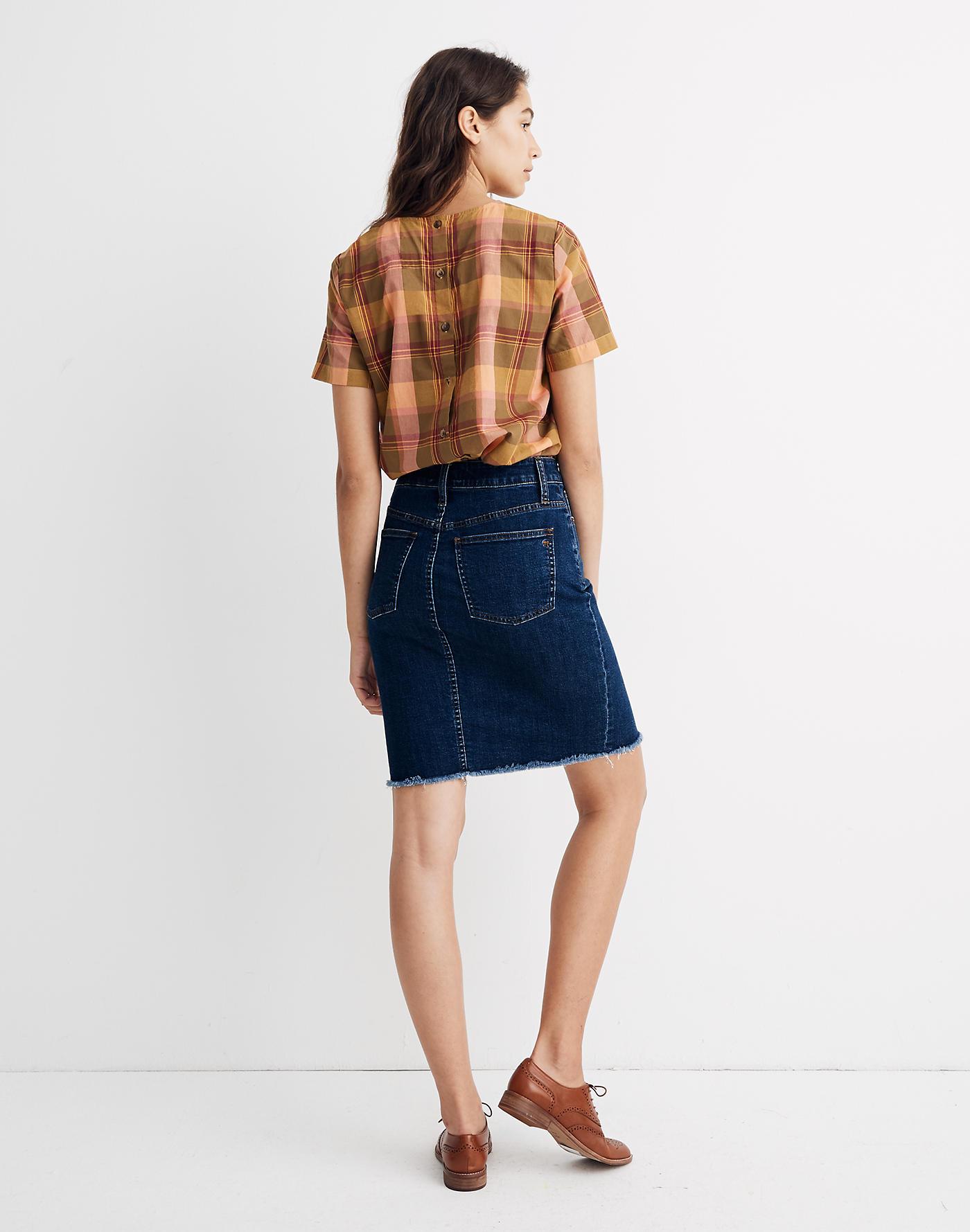 Madewell Stretch Denim Pegged Skirt In Bellhaven Wash: Cutout Edition ...