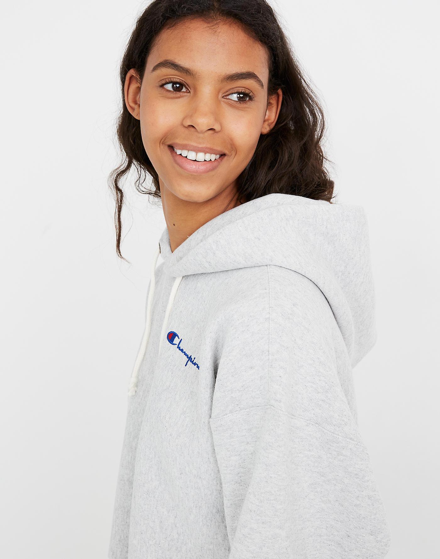 Madewell Cotton Champion® Cropped Hooded Sweatshirt - Lyst