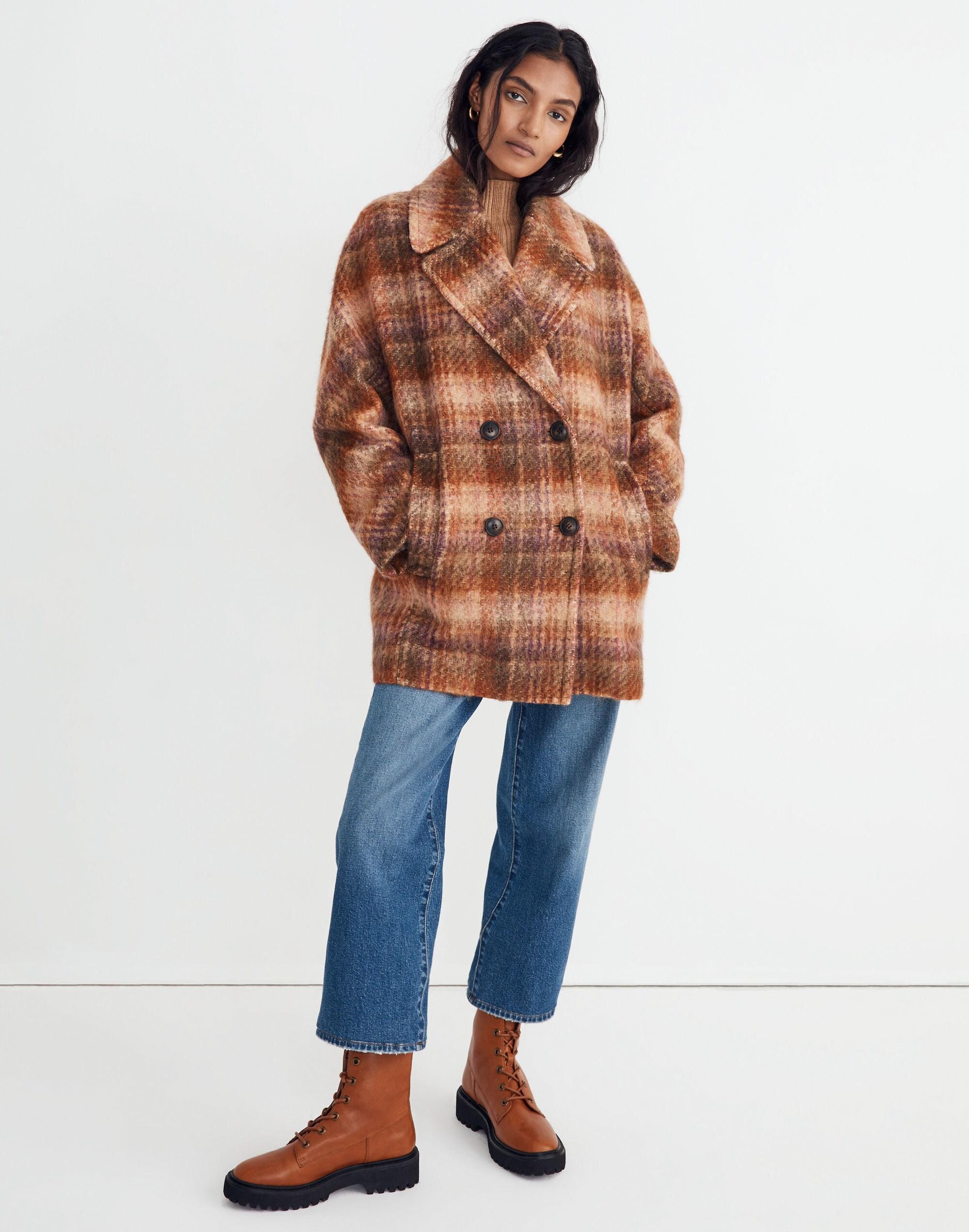 MW Plaid Carville Oversized Peacoat Lyst Canada