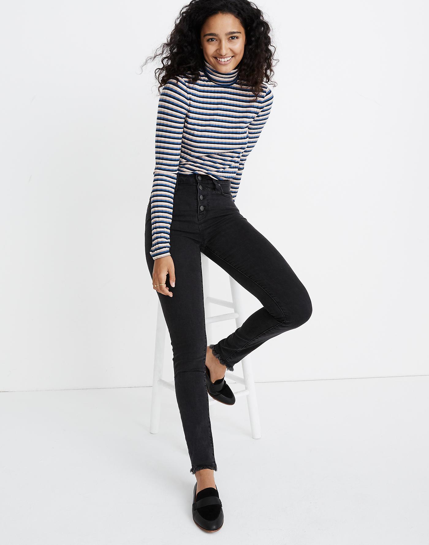 Madewell Denim Curvy High-rise Skinny Jeans In Berkeley Wash: Button-front Edition in Blue - Lyst