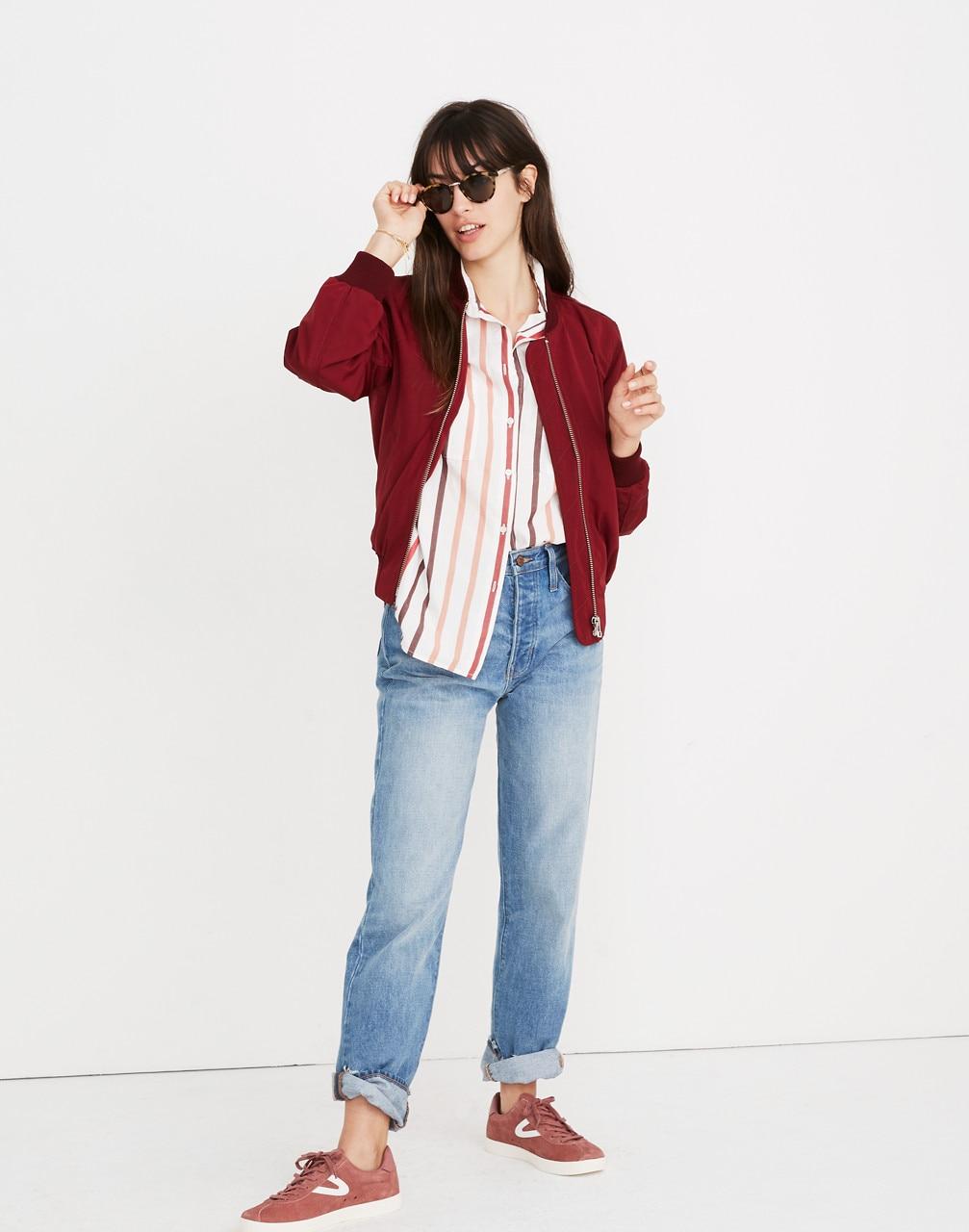 madewell side zip bomber jacket