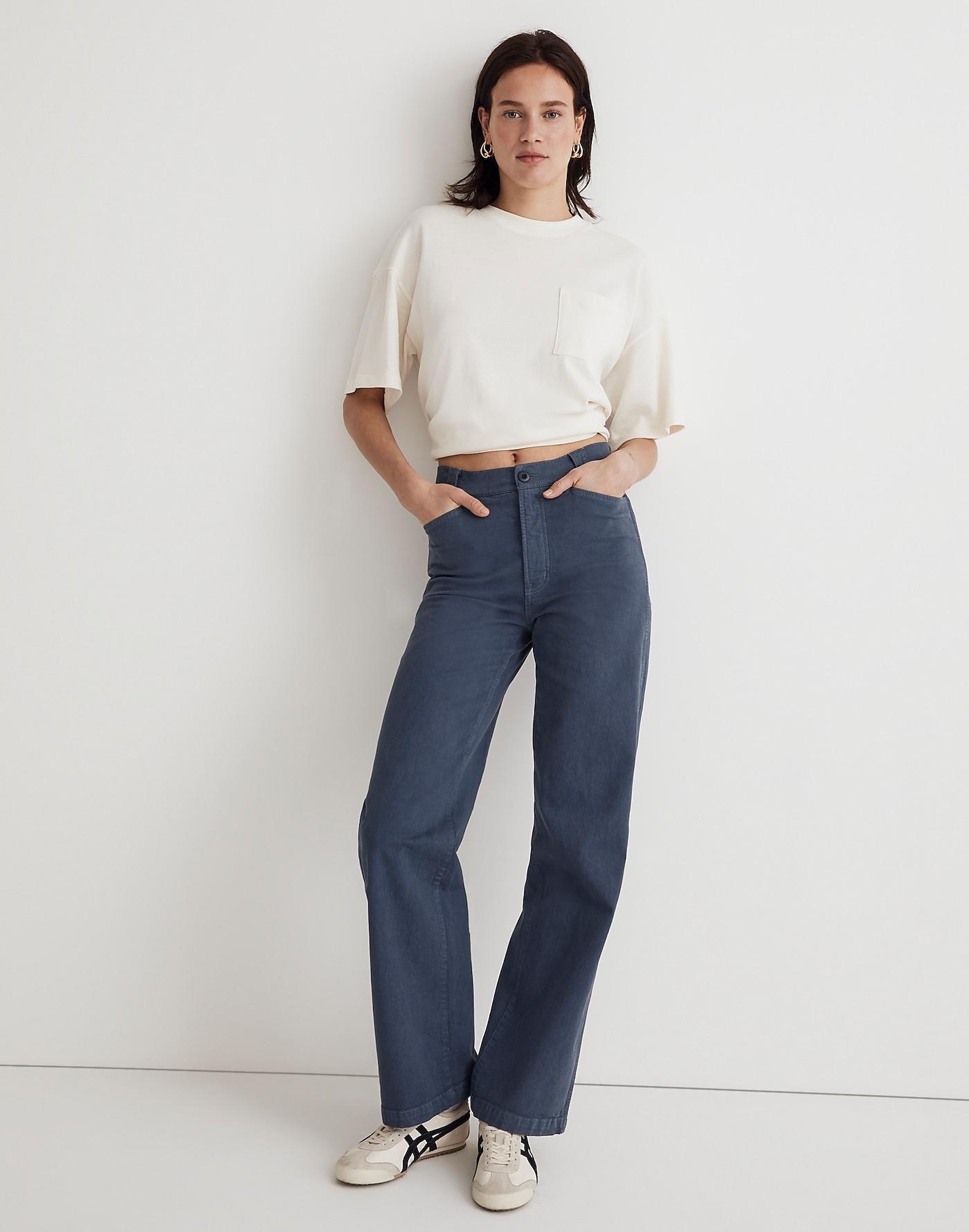 MW Petite Emmett 2.0 Wide-leg Pants: Garment-dyed Edition in Blue | Lyst