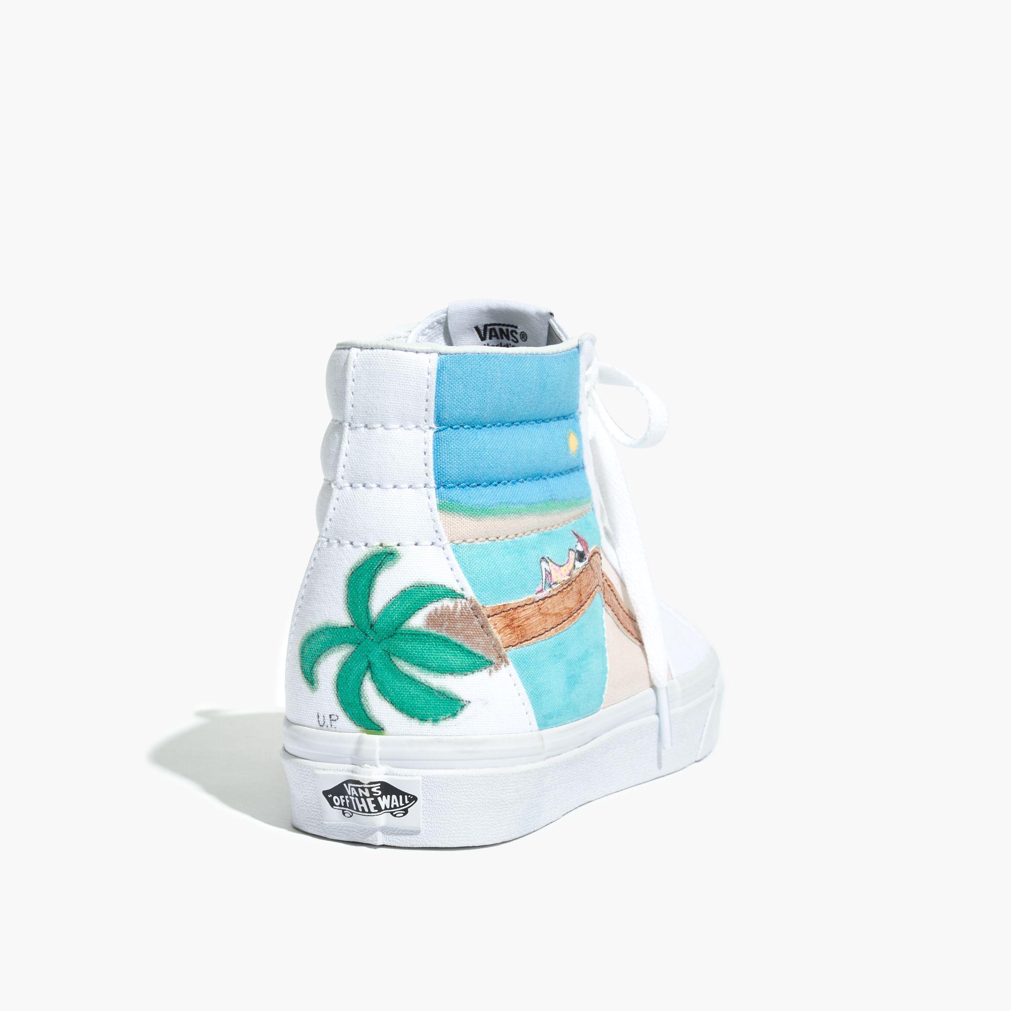 painted white high top vans