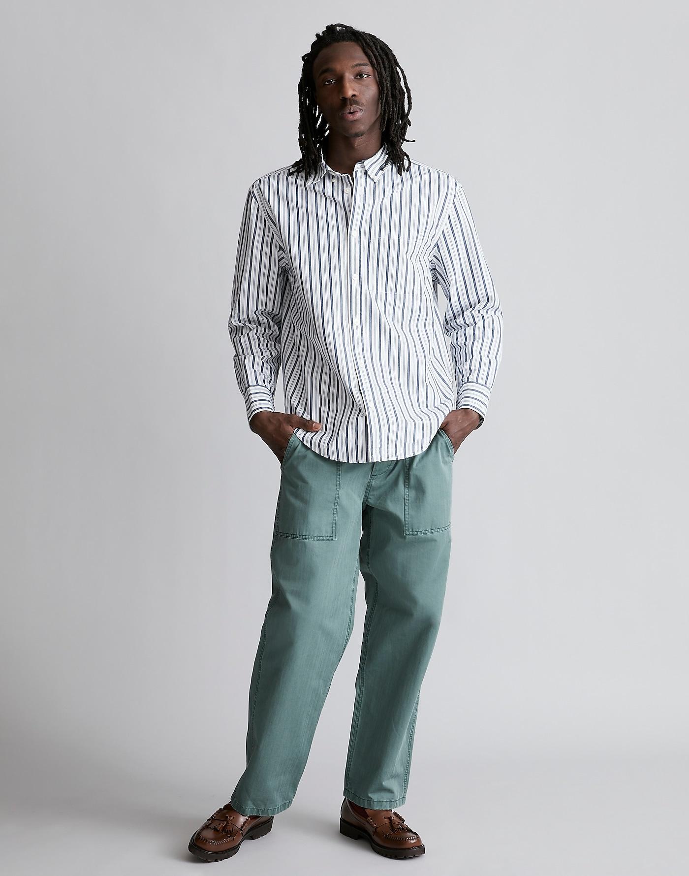 MW Herringbone Baggy Workwear Pants in White for Men | Lyst