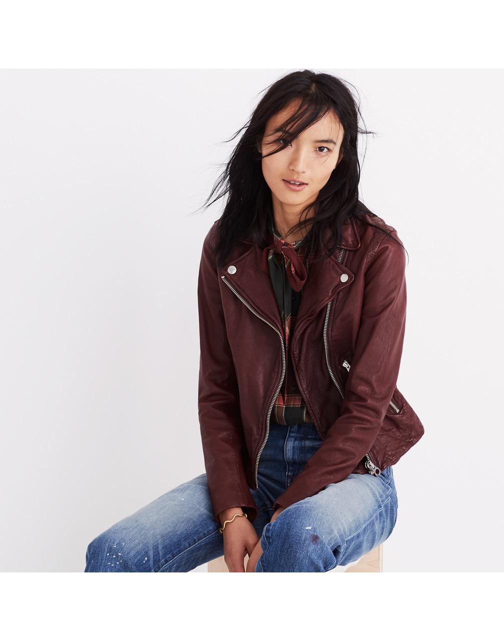 Washed Leather Motorcycle Jacket