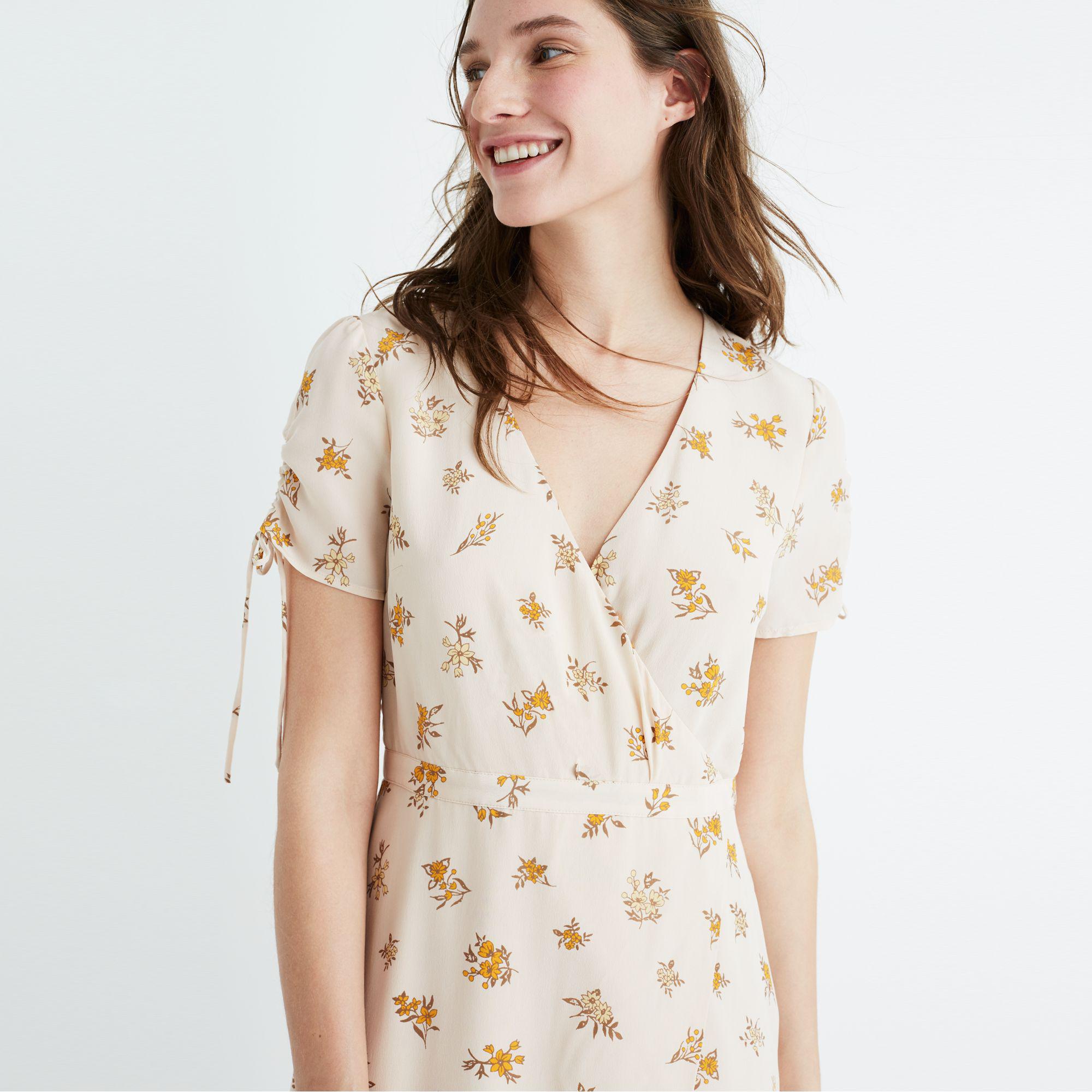 Madewell Silk Wrap Maxi Dress In Field 