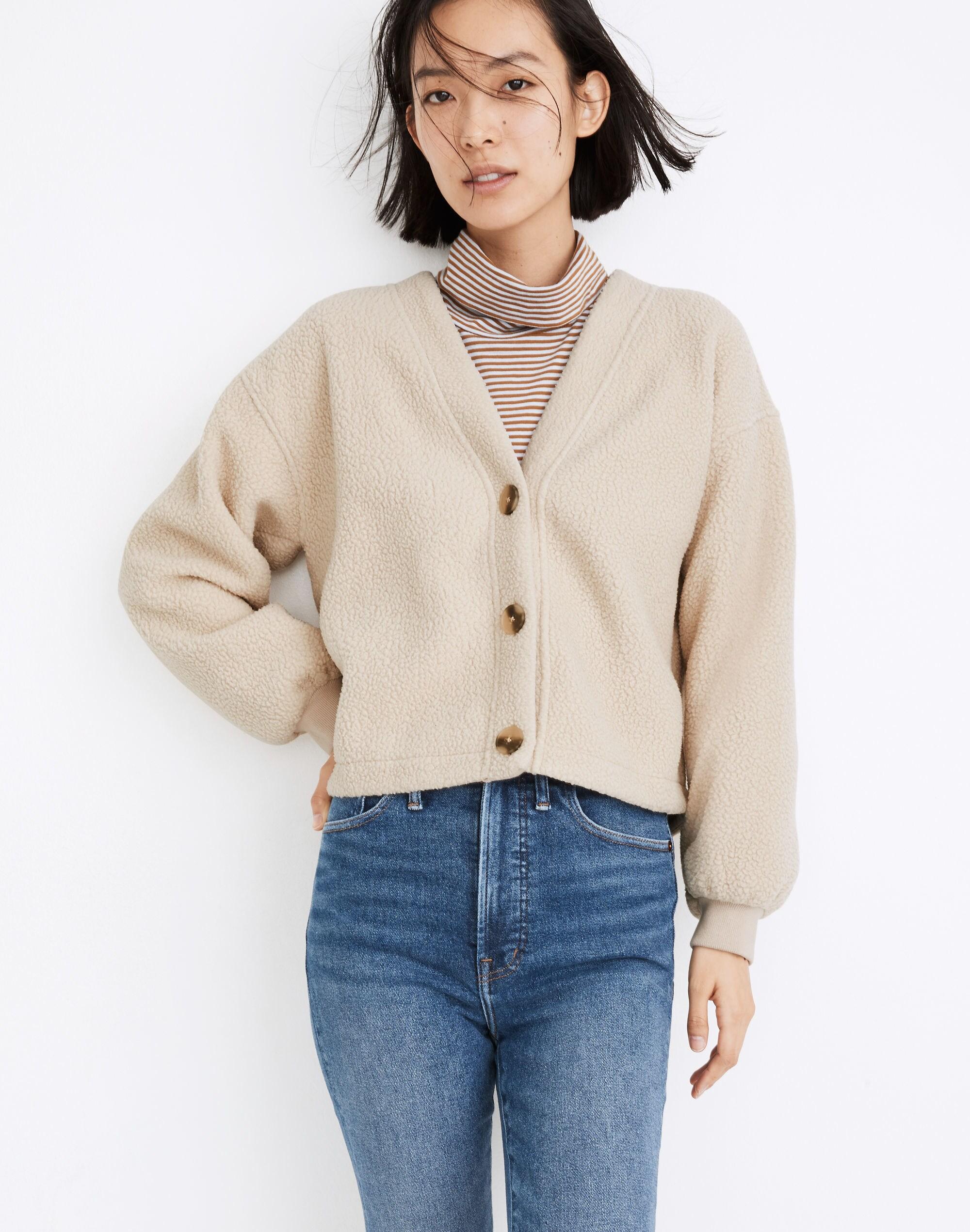 Resourced fleece cardigan jacket madewell Clearance