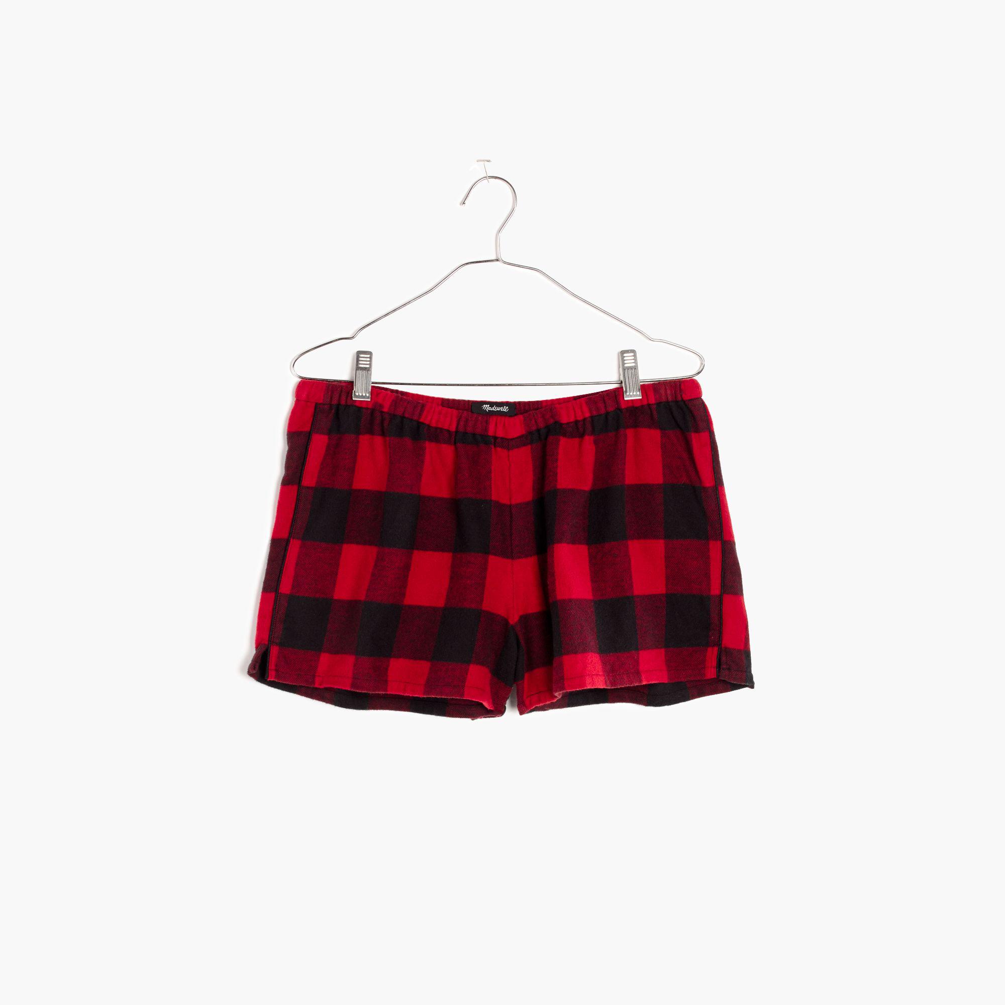 Buffalo plaid pajamas shorts Clearance