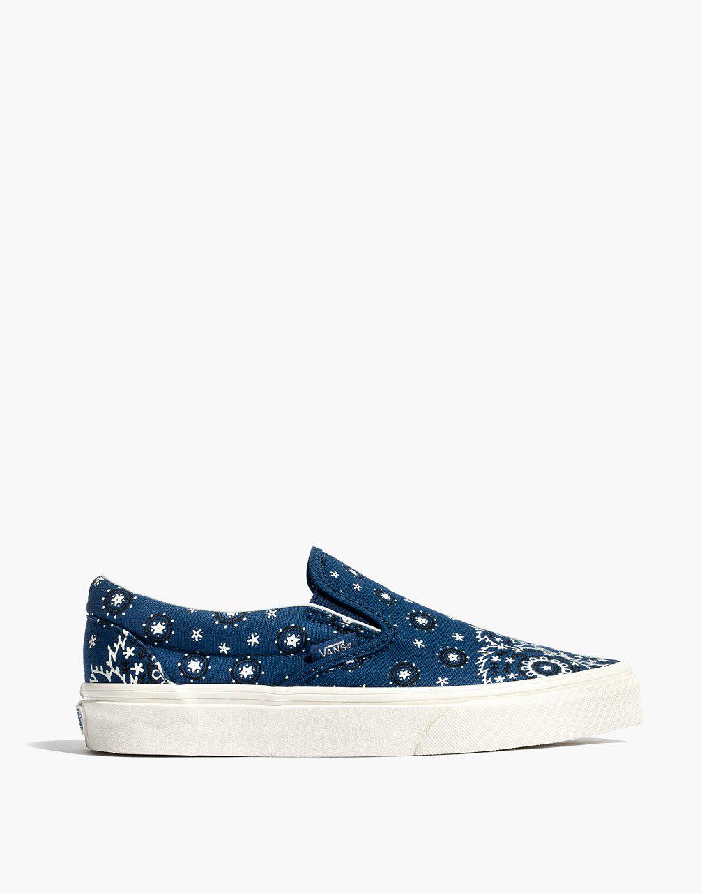 bandana print slip on vans