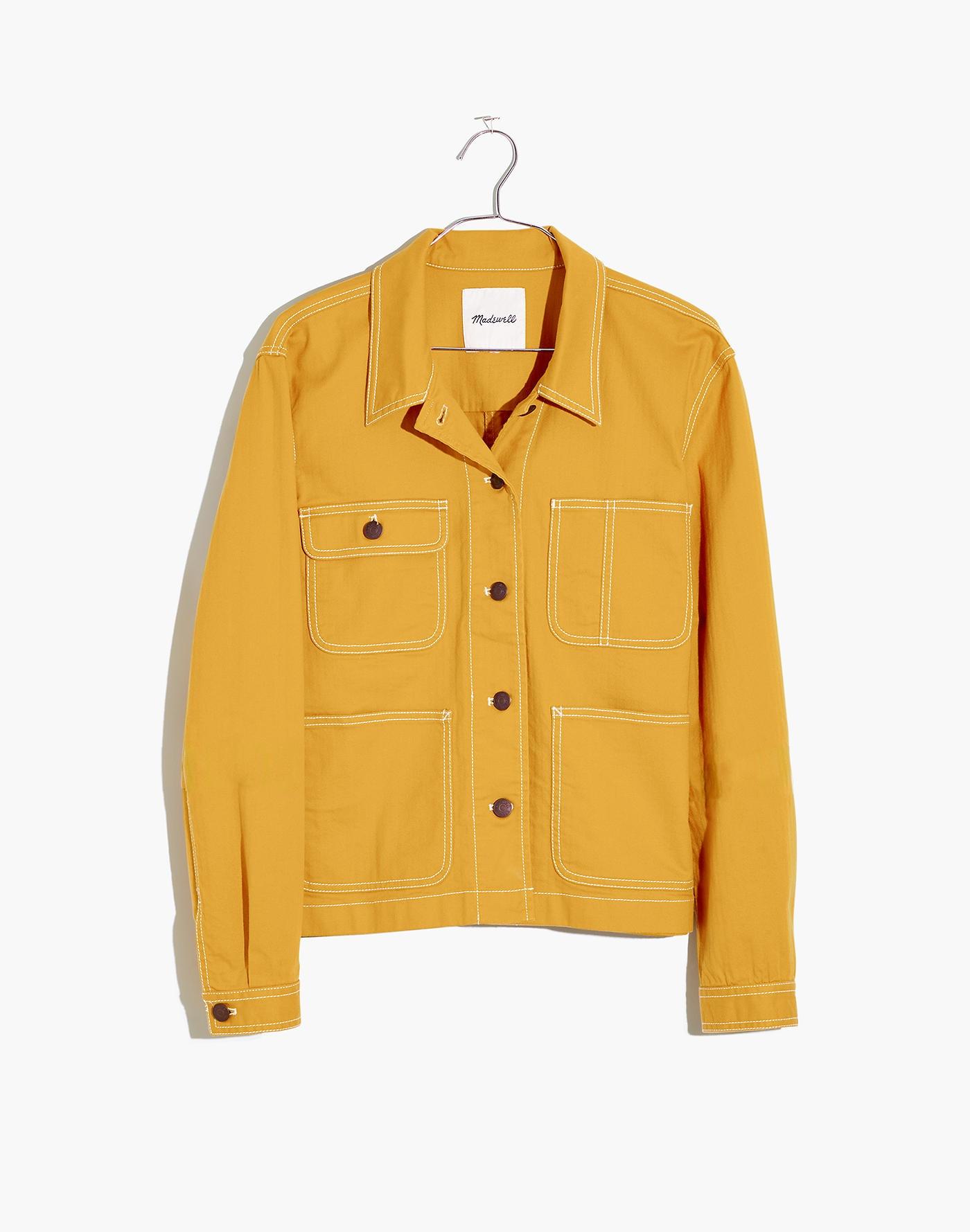 Madewell Cotton Crop Chore Jacket in Yellow - Lyst