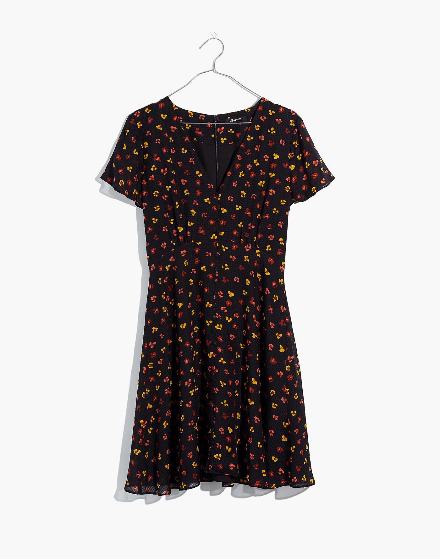button front swing dress